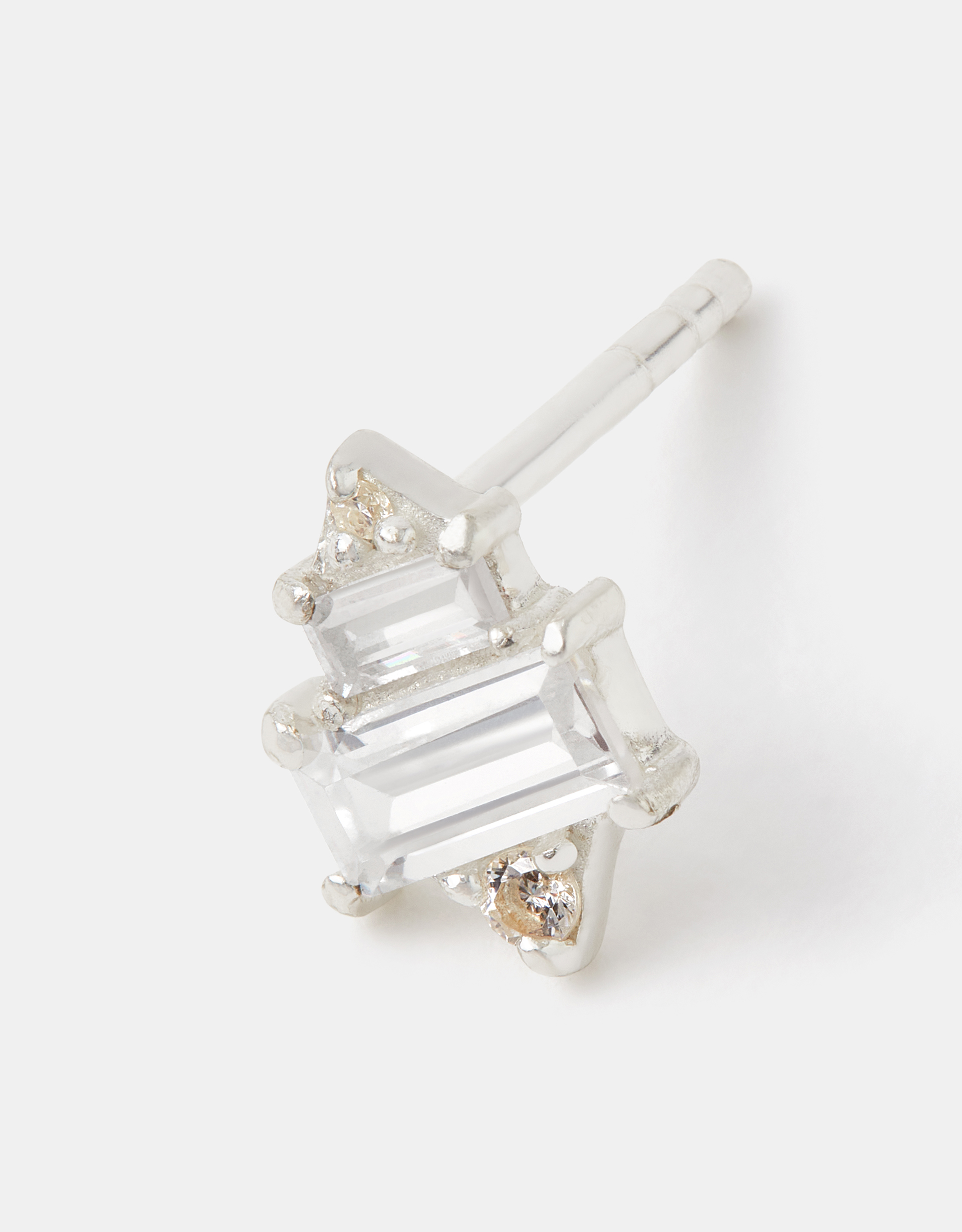 Sterling Silver Diamanté Stud Earrings - Accessorize