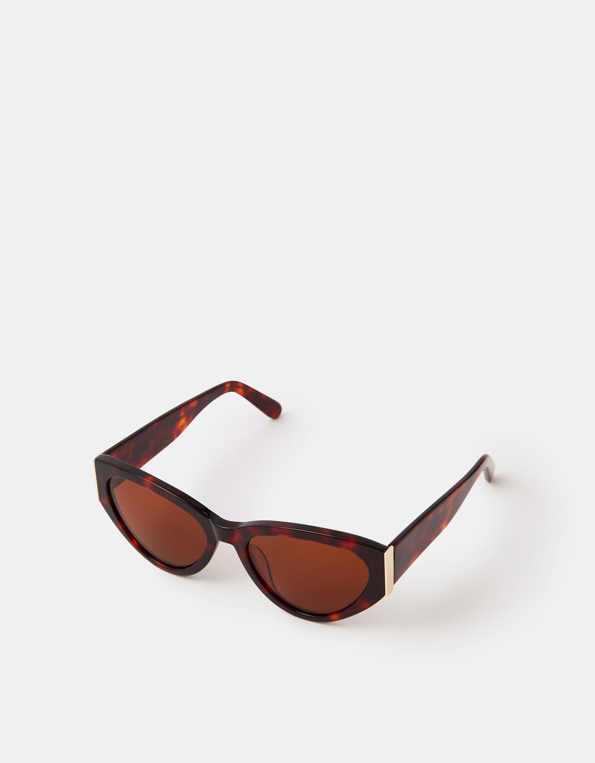 Accessorize Acetate Tort Cat Eye Sunglasses, Brown
