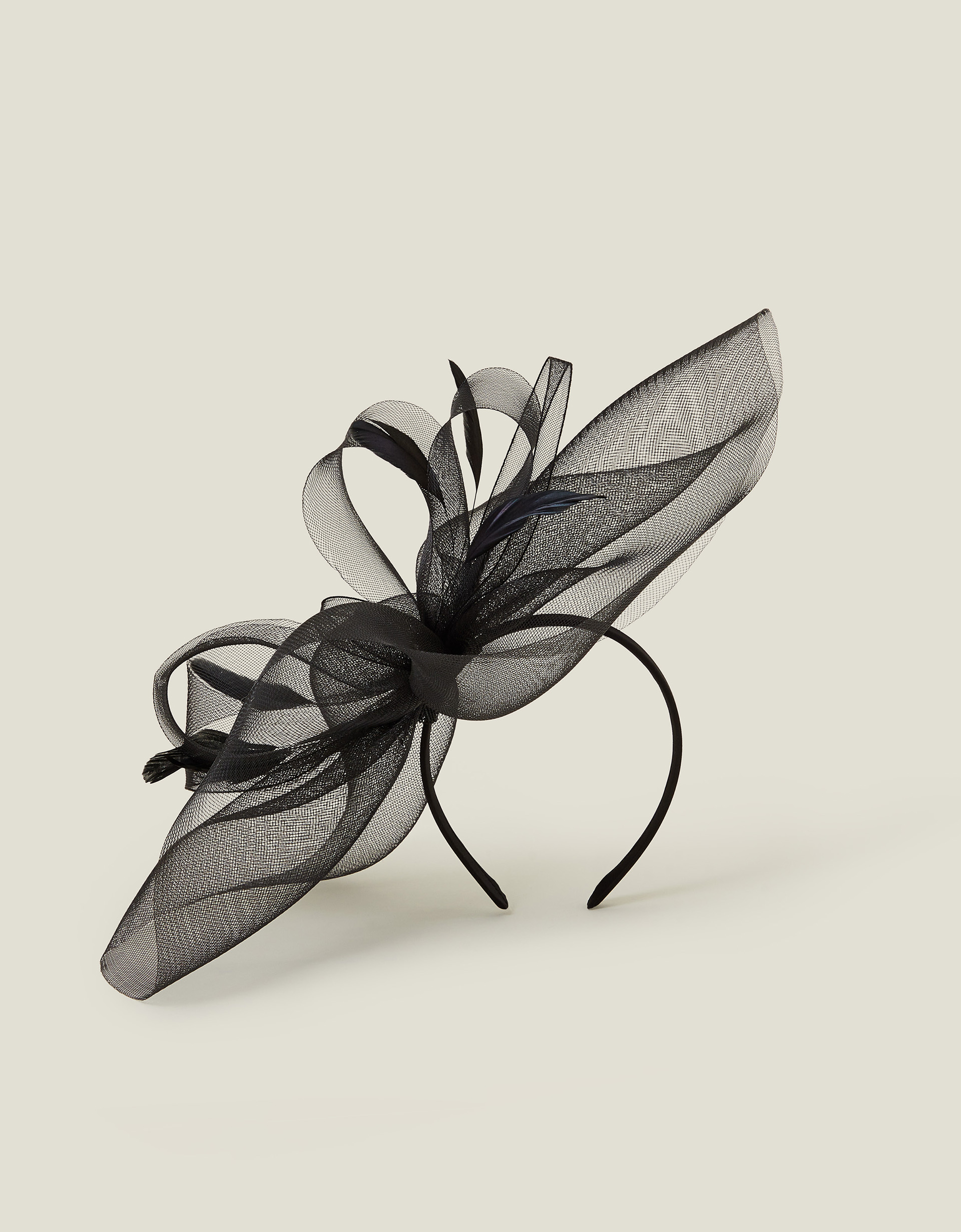 Large Crin Fascinator Black, Size: 25x38cm, Women's - Accessorize