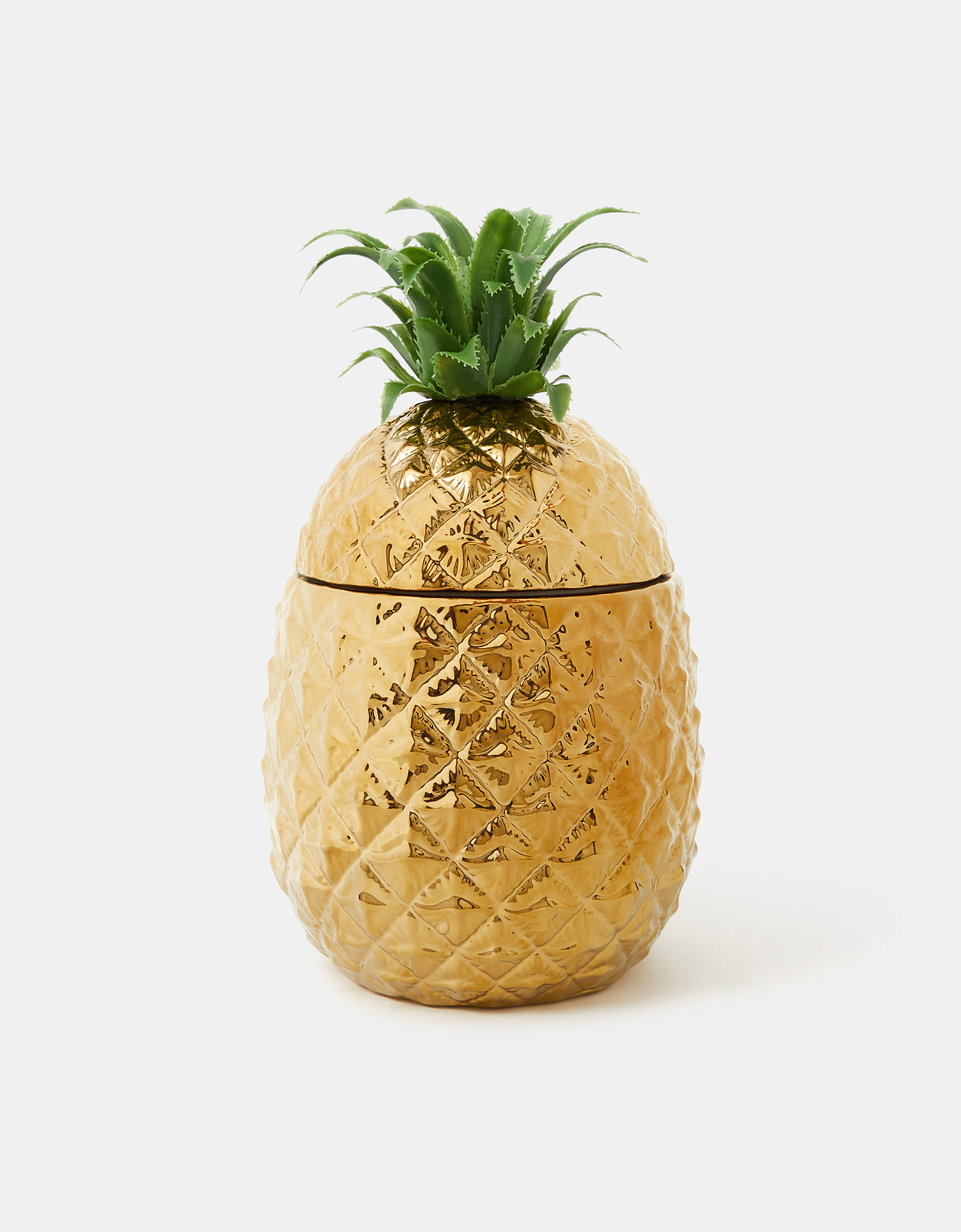 Gold & Green Talking Tables Ceramic Pineapple Ice Bucket, Size: 30x16cm - Accessorize