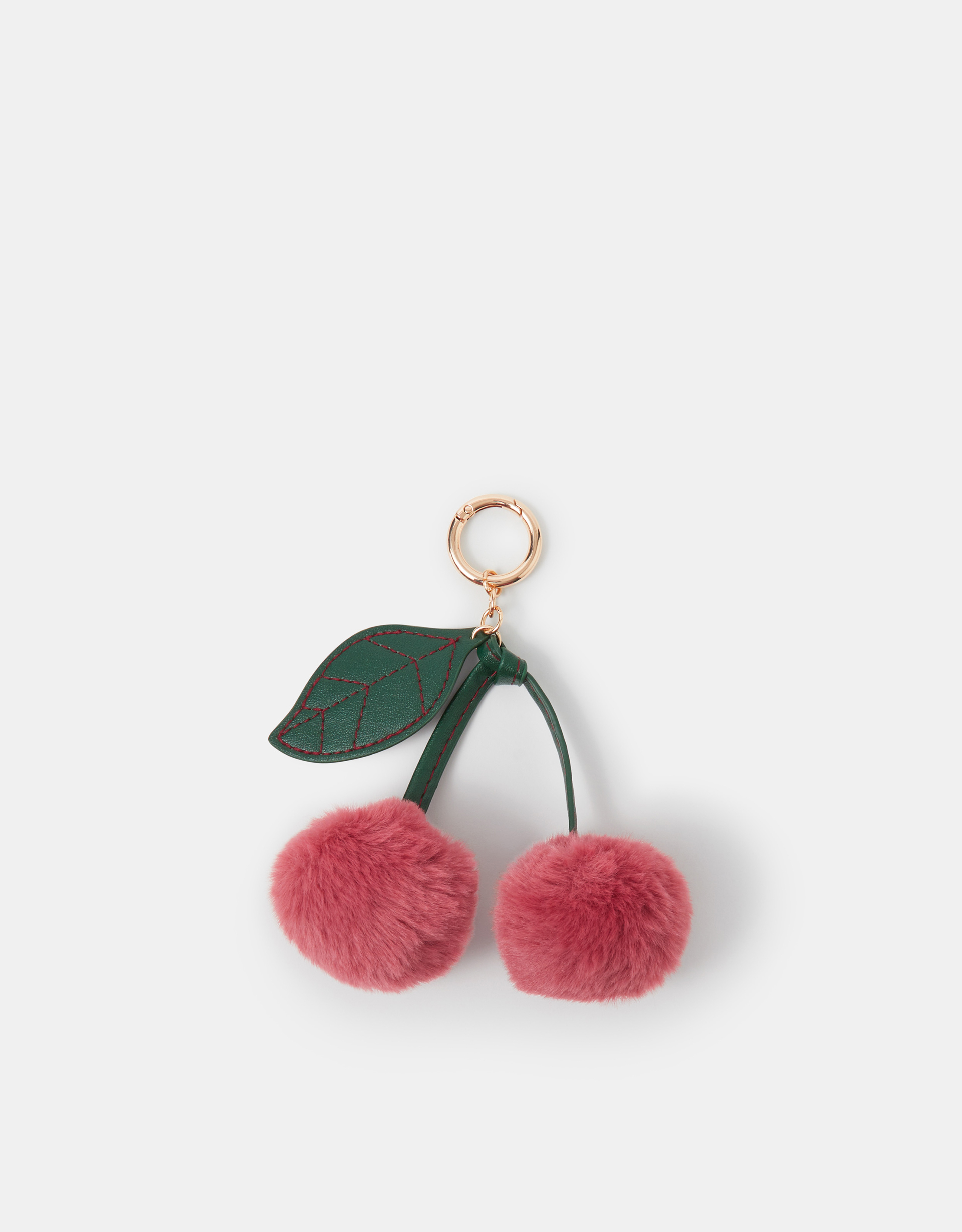 Red Fluffy Cherry Bag Charm - Accessorize