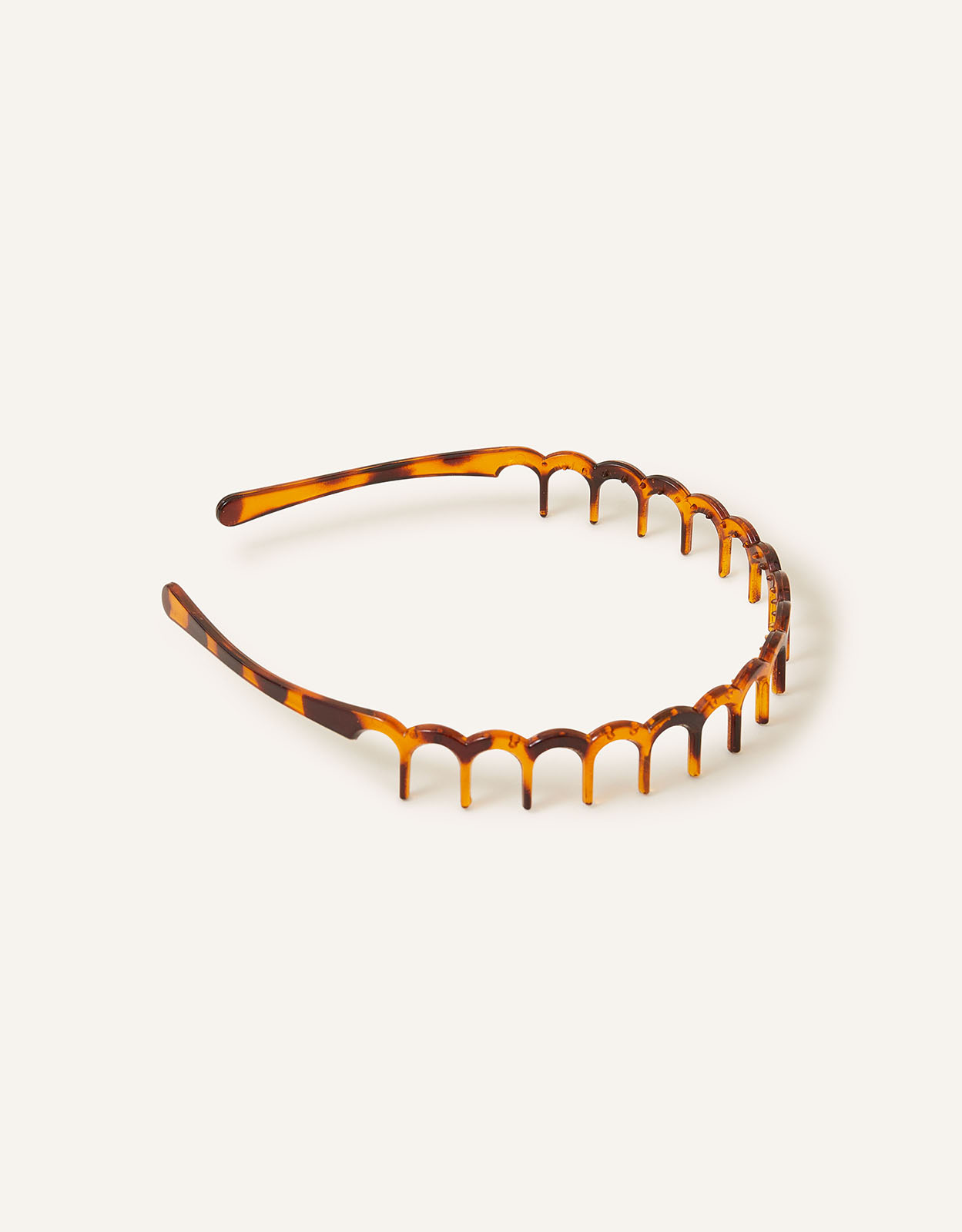 Accessorize Women's Brown Tortoiseshell Print Teeth Comb Headband, Size: 12cm