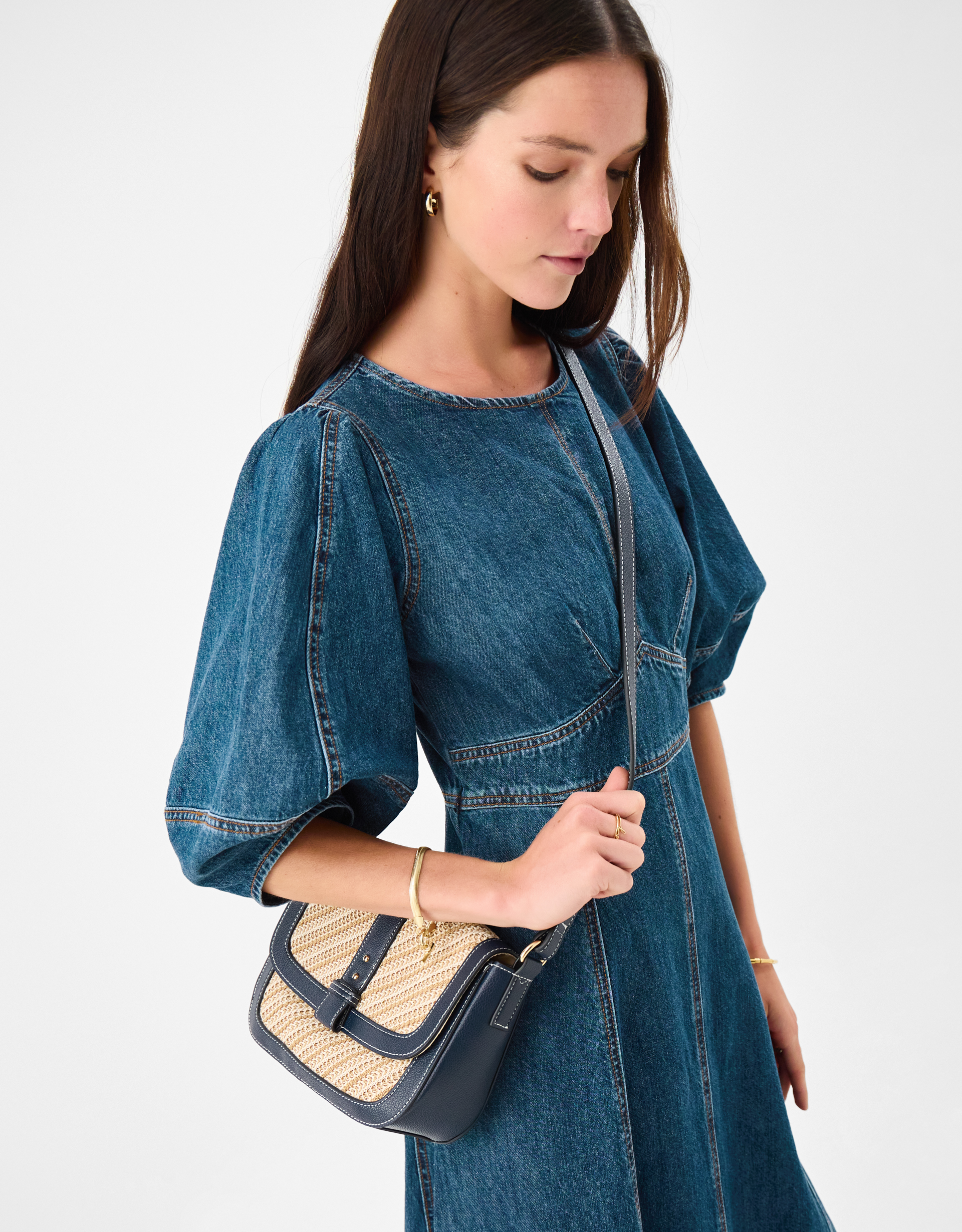 Woven Crossbody Bag Blue - Accessorize