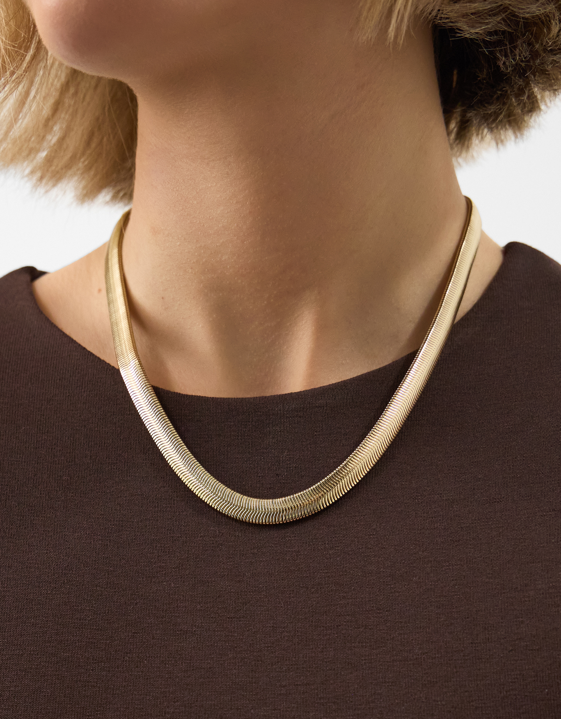 Gold Chunky Snake Chain Necklace - Accessorize
