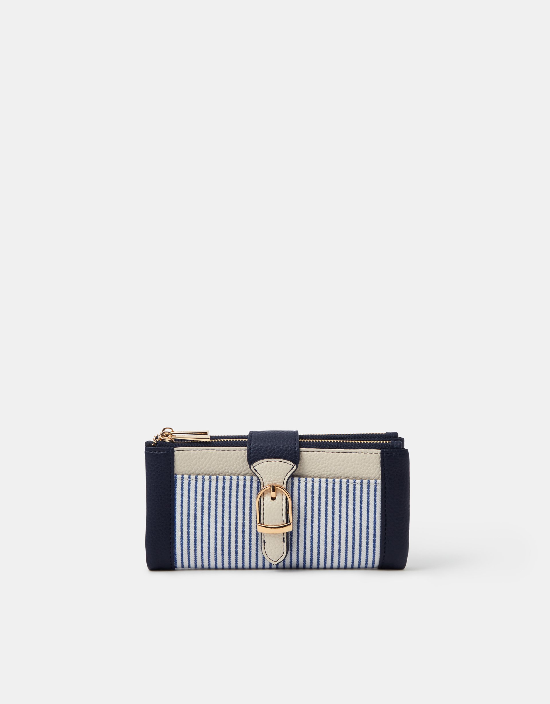 White Stripe Buckle Purse - Accessorize