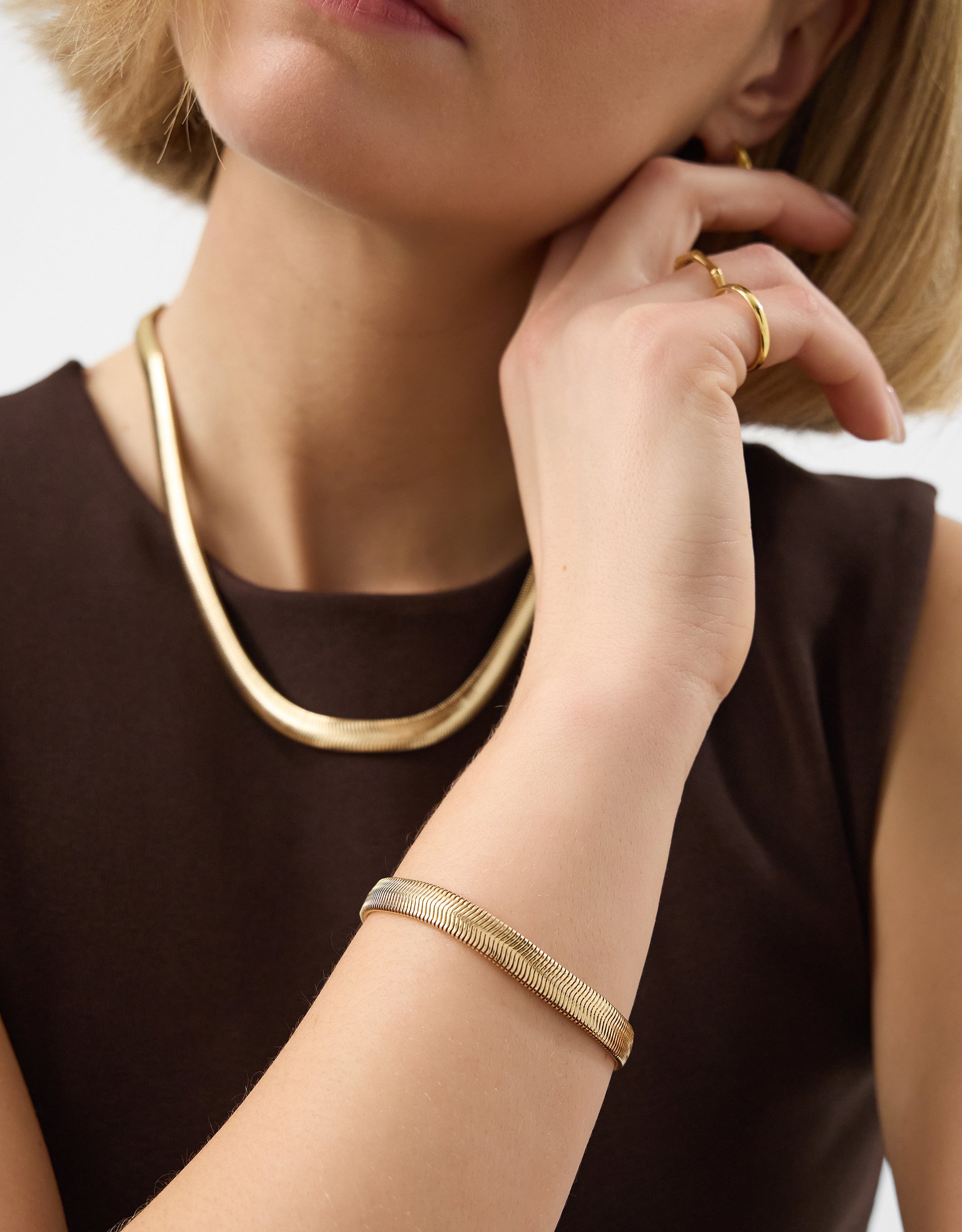 Gold Chunky Snake Chain Bracelet - Accessorize