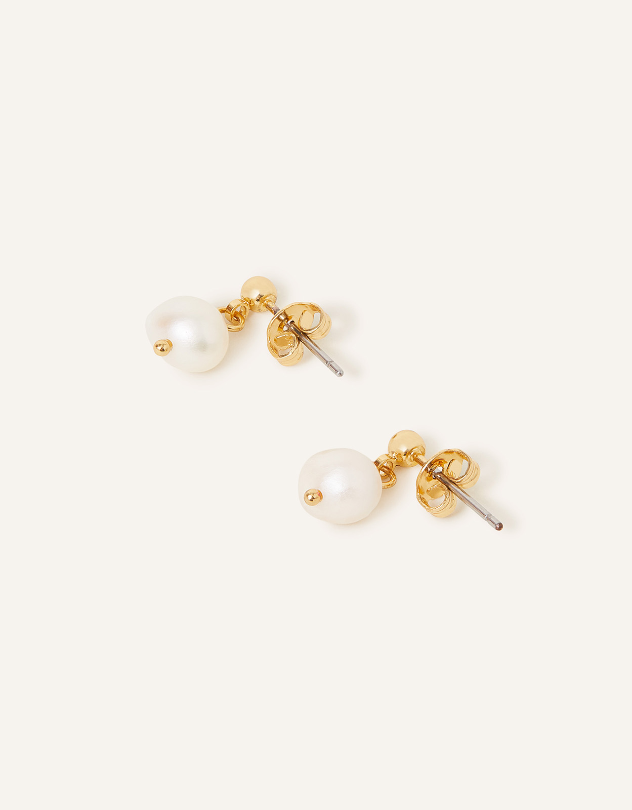 Accessorize Women's 14ct Gold-Plated Pearl Drop Earrings