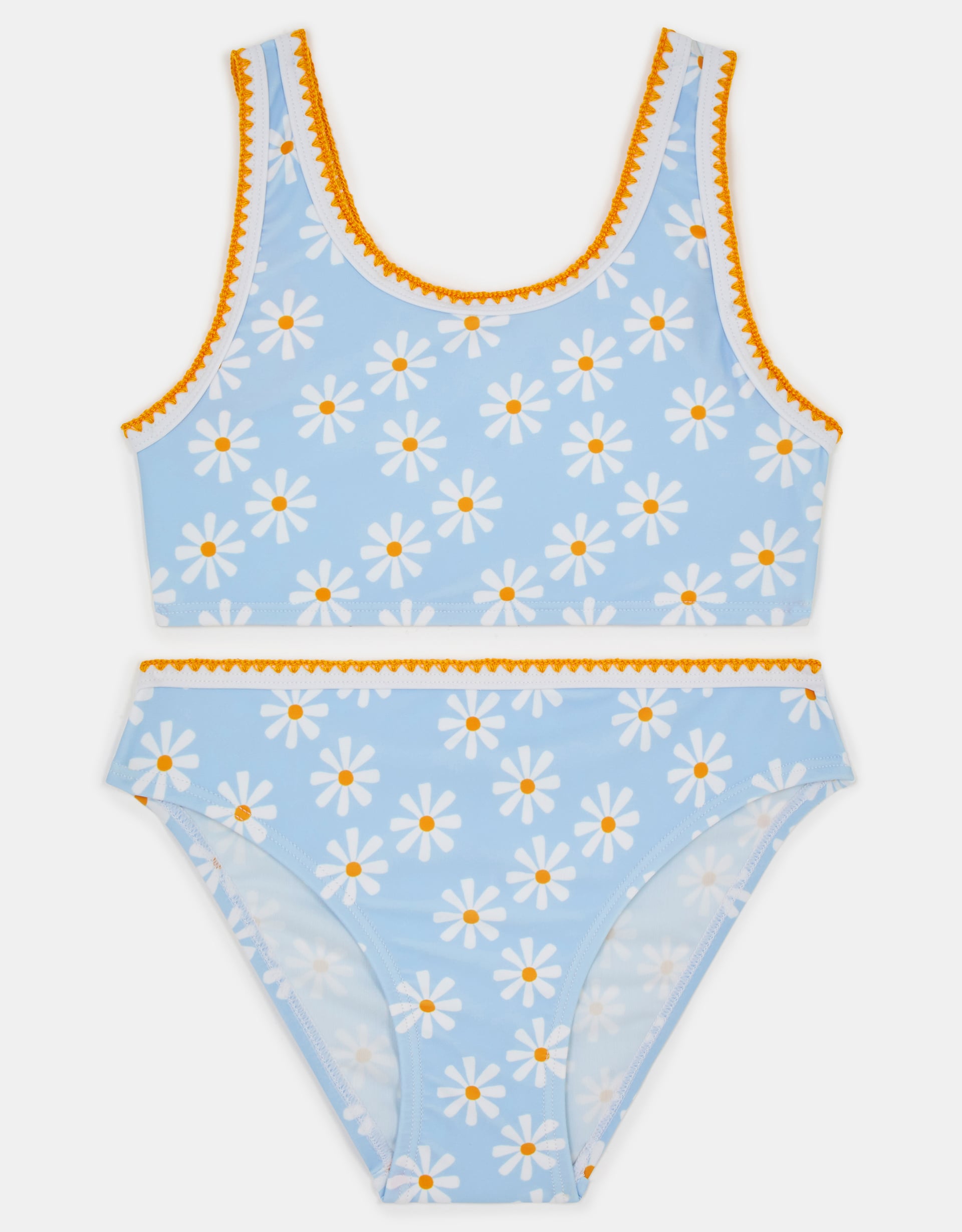 Accessorize Daisy Print Bralette Bikini Set Blue, Size: 3-4 Years