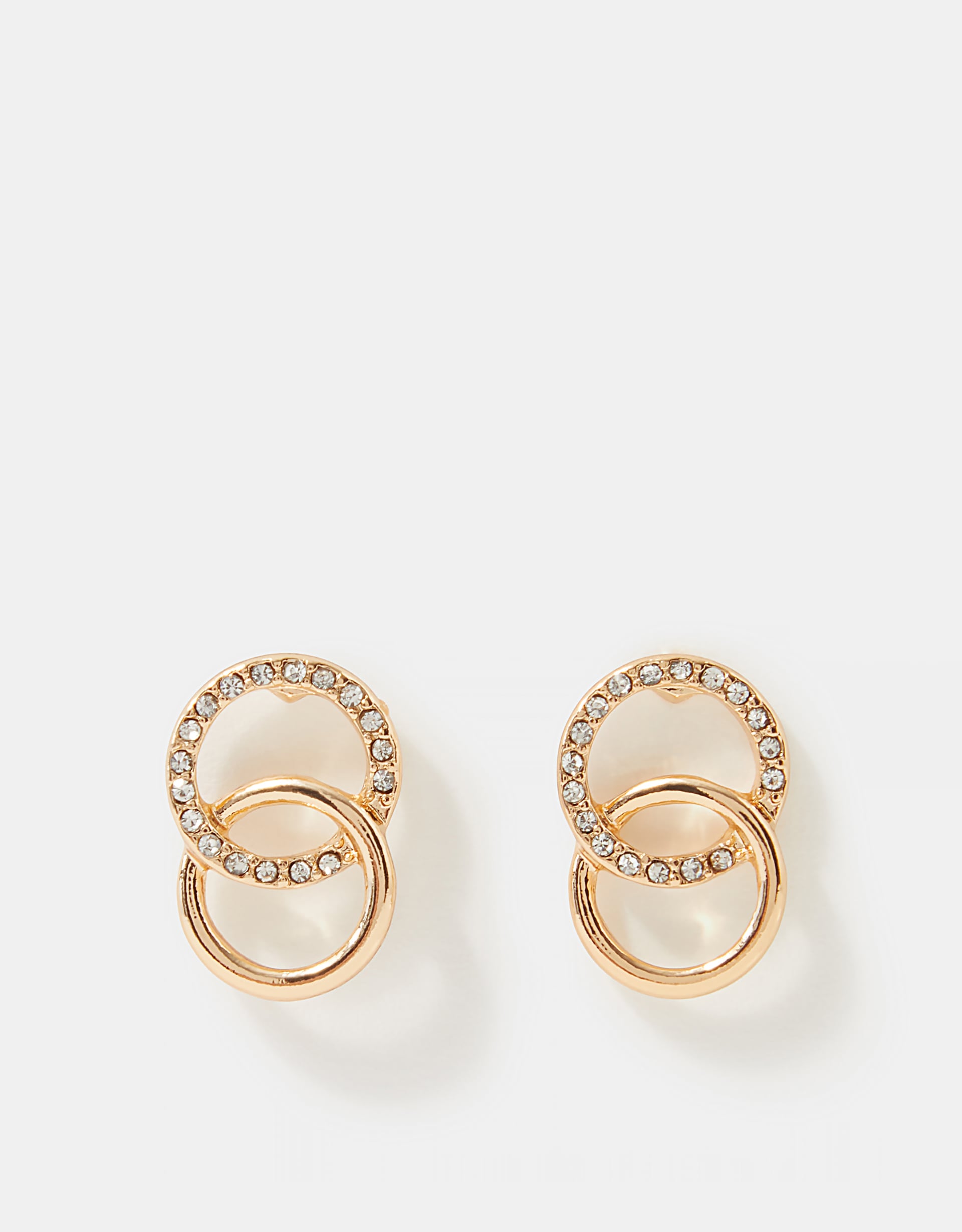 Accessorize Infinity Pavé Stud Earrings, Gold