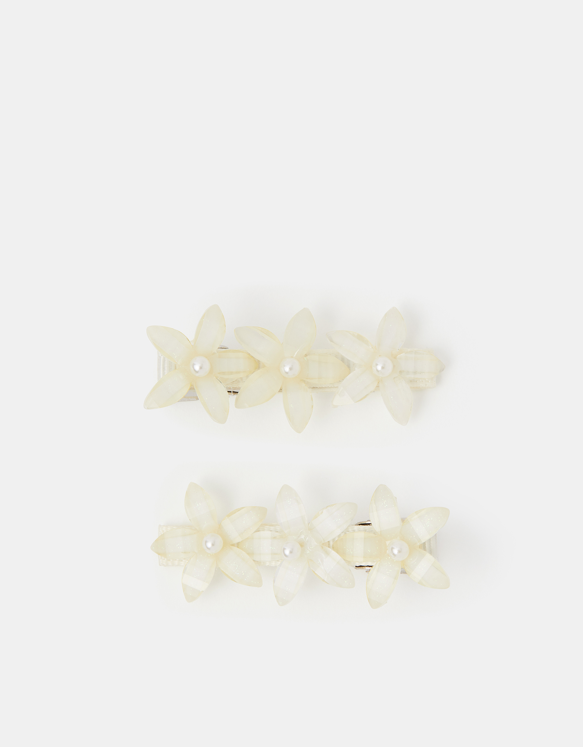 Red 2-Pack Girls Pearl Flower Hair Clips - Accessorize
