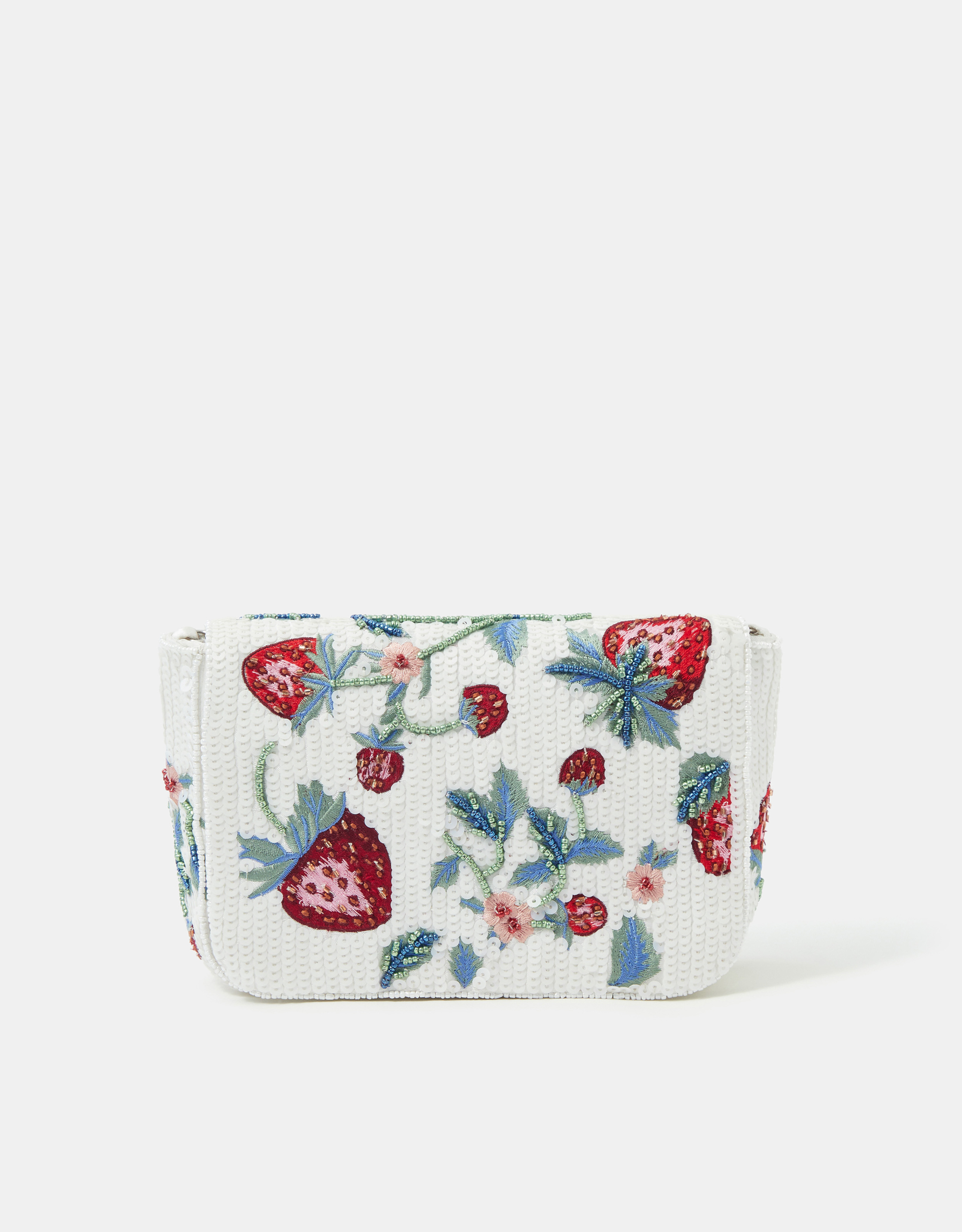 Multicolour Strawberry Beaded Crossbody Bag