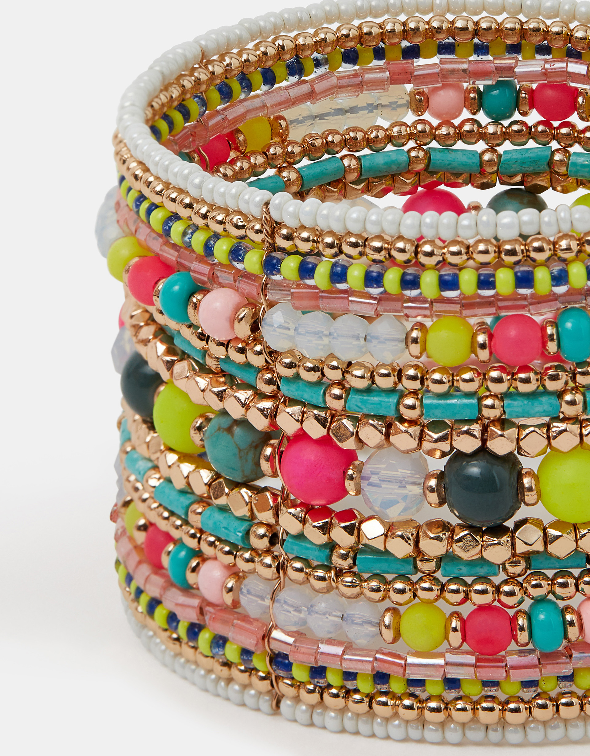 Gold Beaded Cuff Bracelet - Accessorize