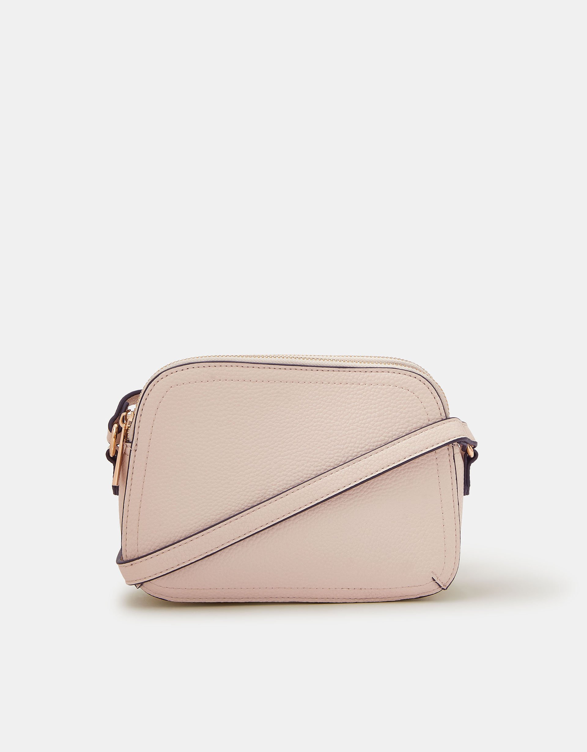 Double Zip Crossbody Bag Cream - Accessorize