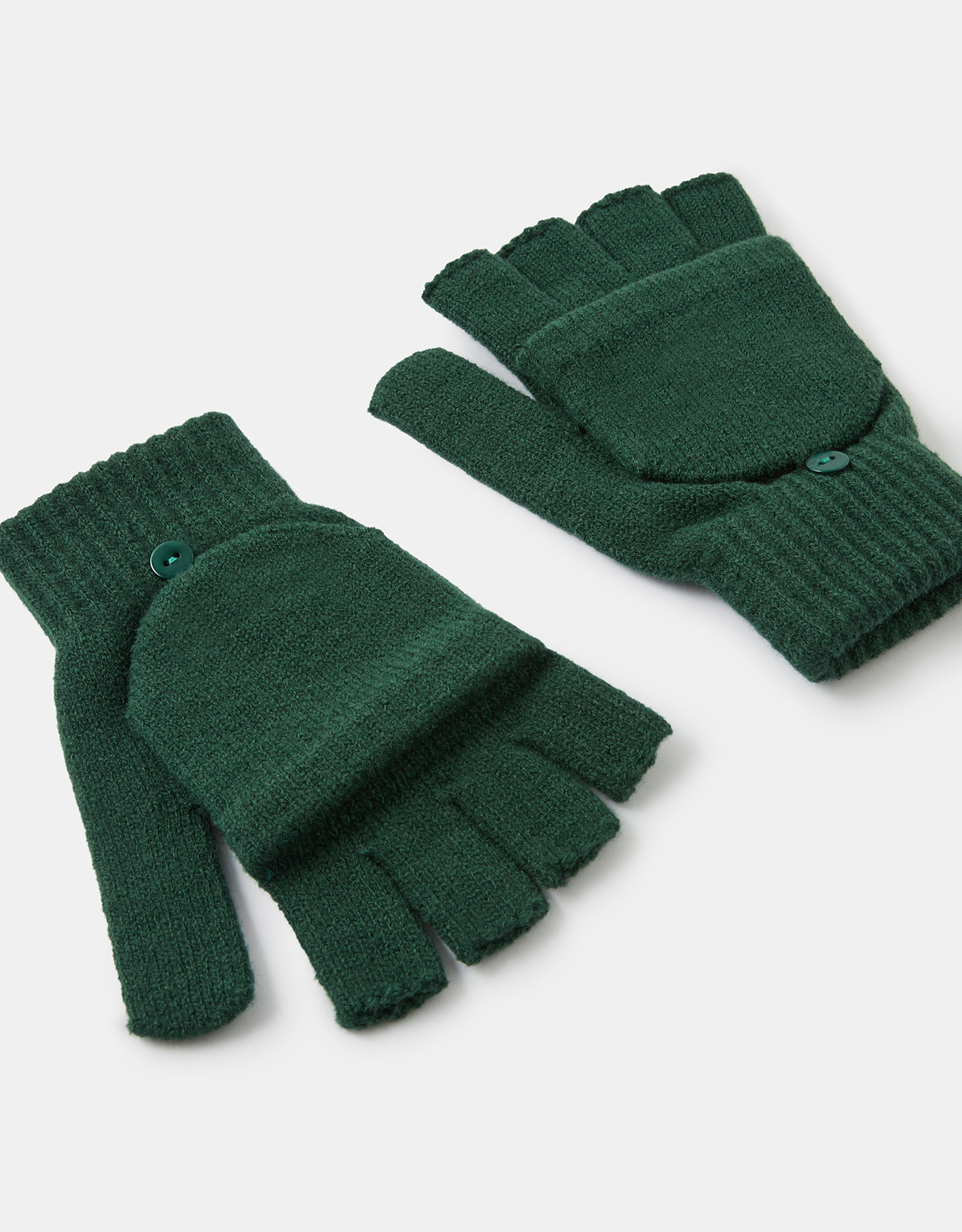 Accessorize Women's Green Plain Capped Gloves, Size: 20x8cm