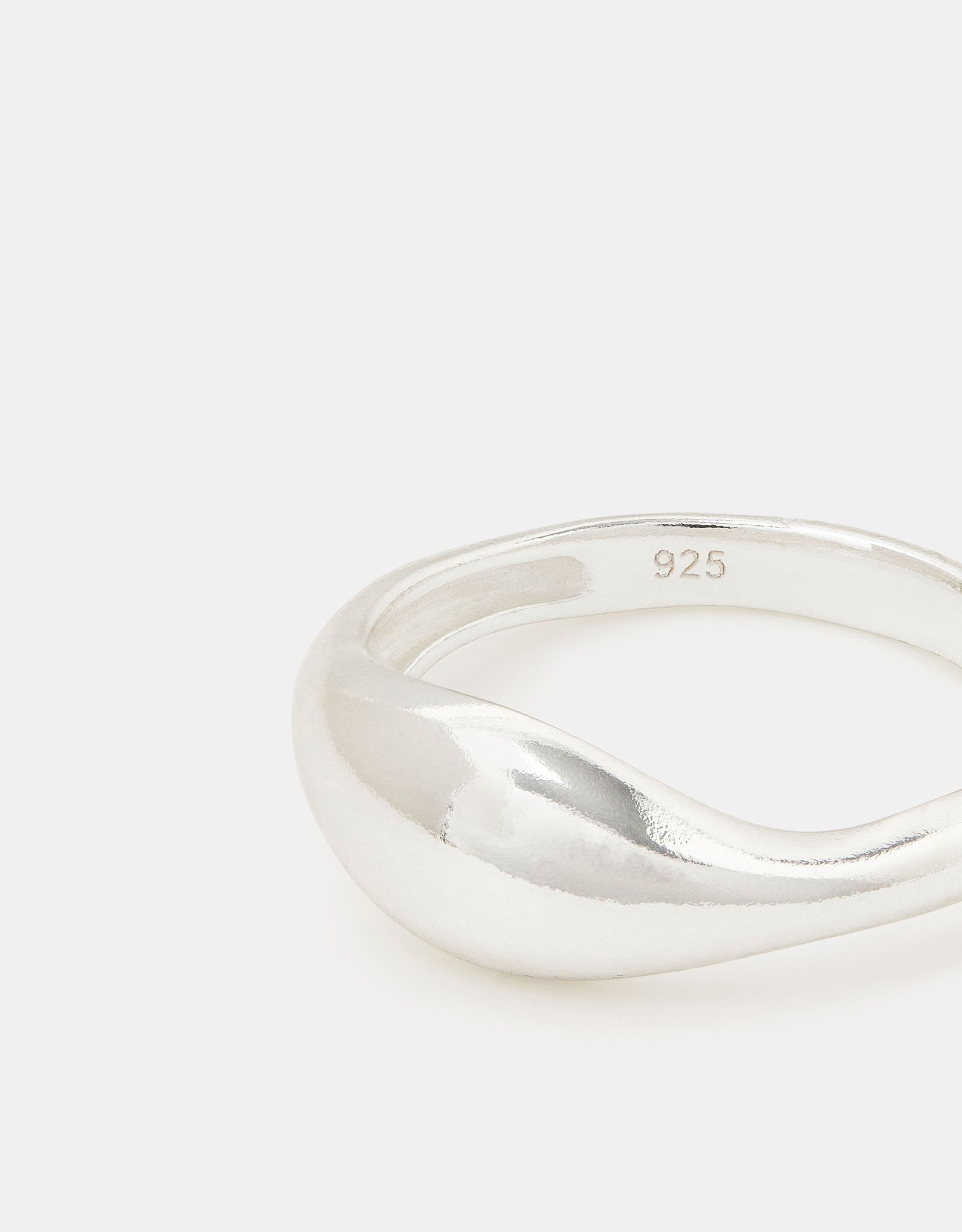 Sterling Silver Molten Ring Size: M - Accessorize