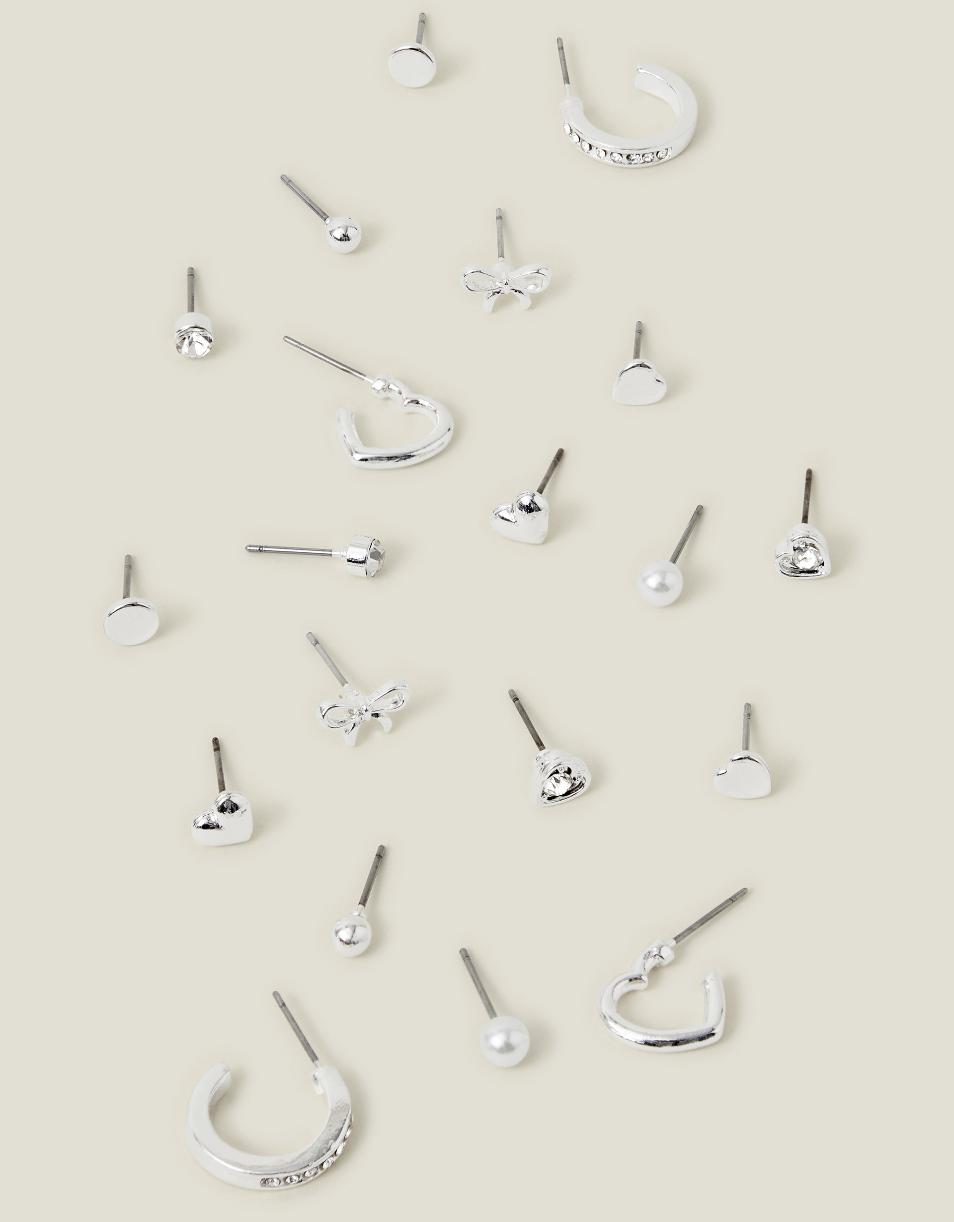 Multicolour 10-Pack Bow Stud and Hoop Earrings - Accessorize