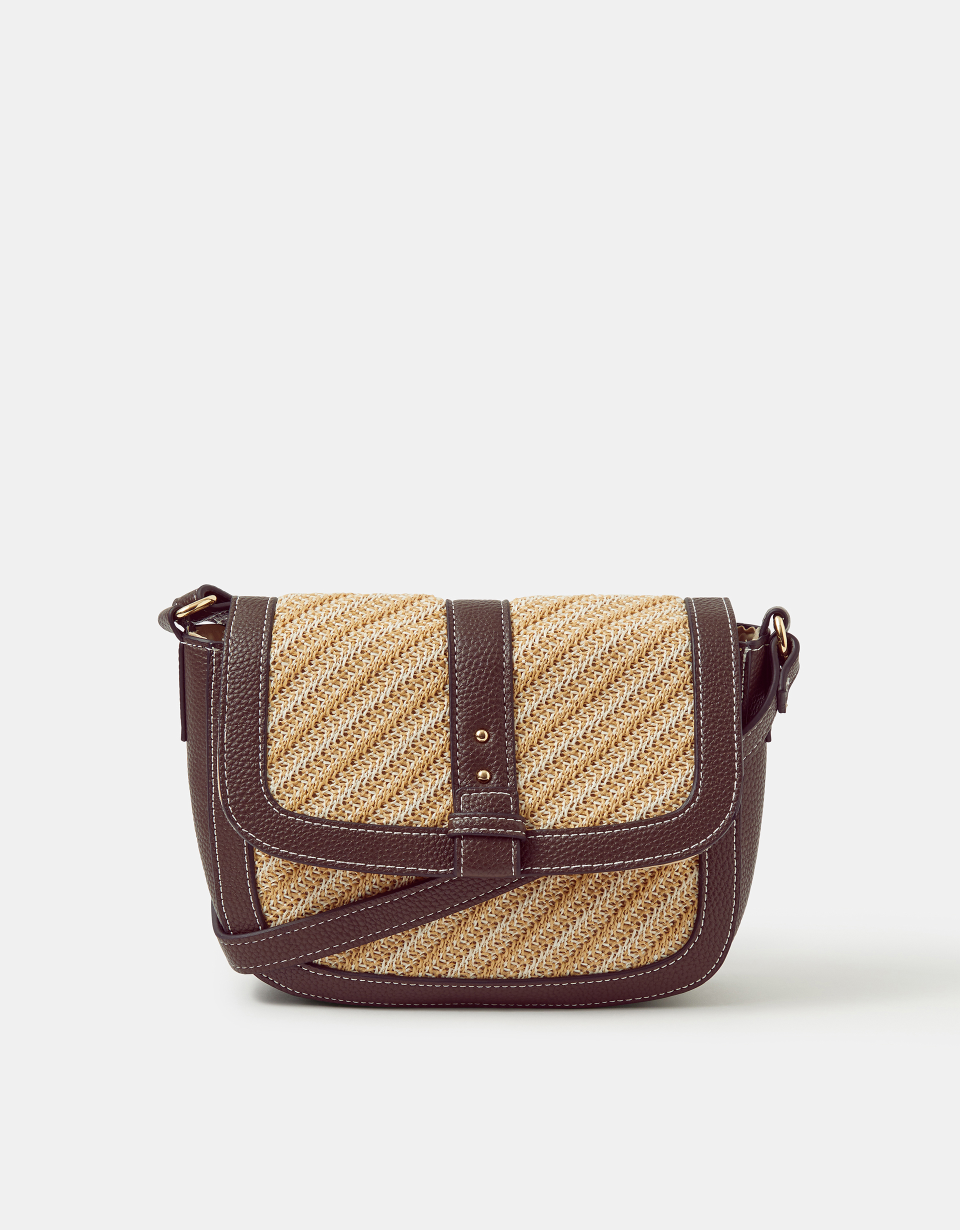 Woven Crossbody Bag Brown - Accessorize