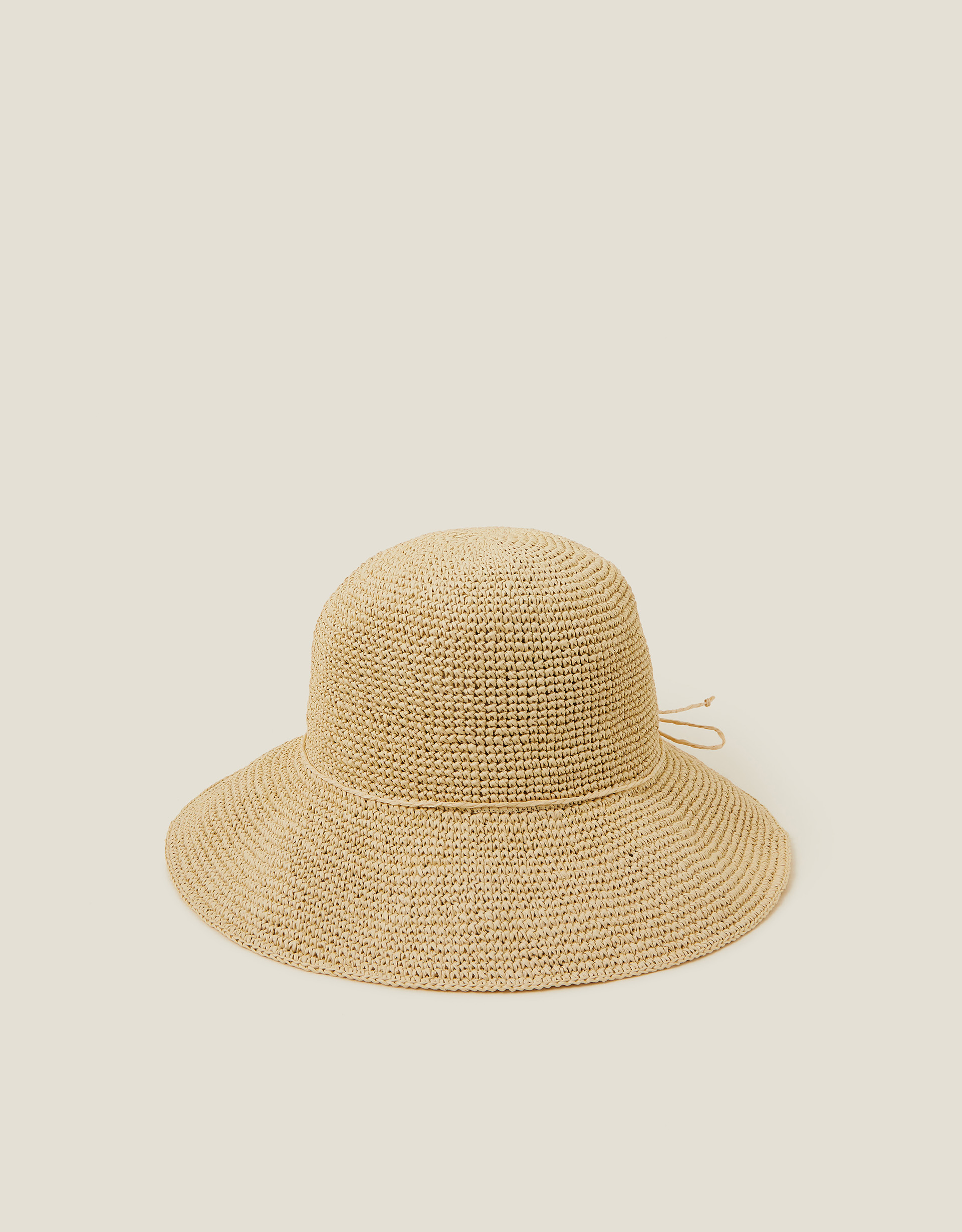 Beige Straw Bucket Hat Natural - Accessorize