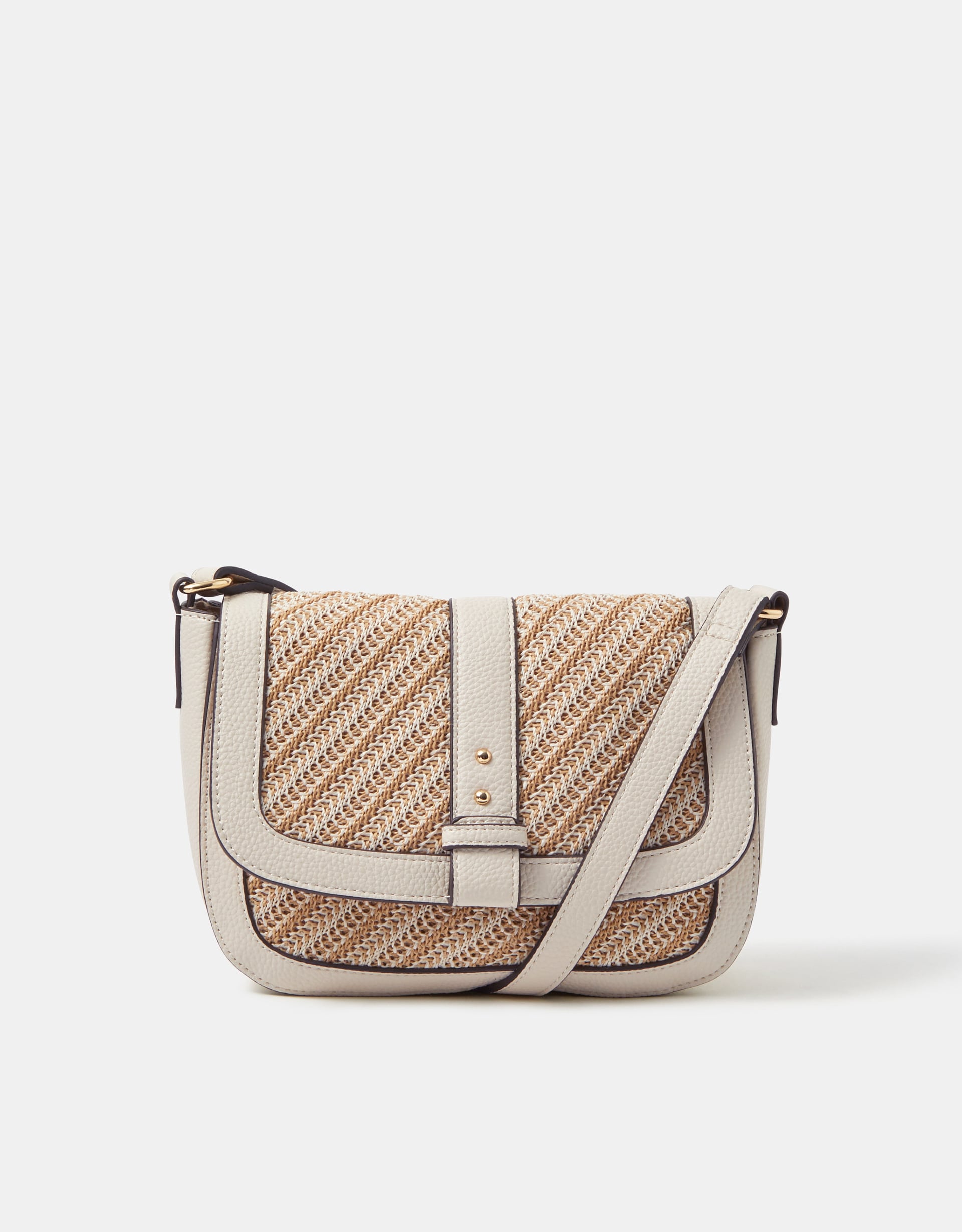 Woven Crossbody Bag Cream