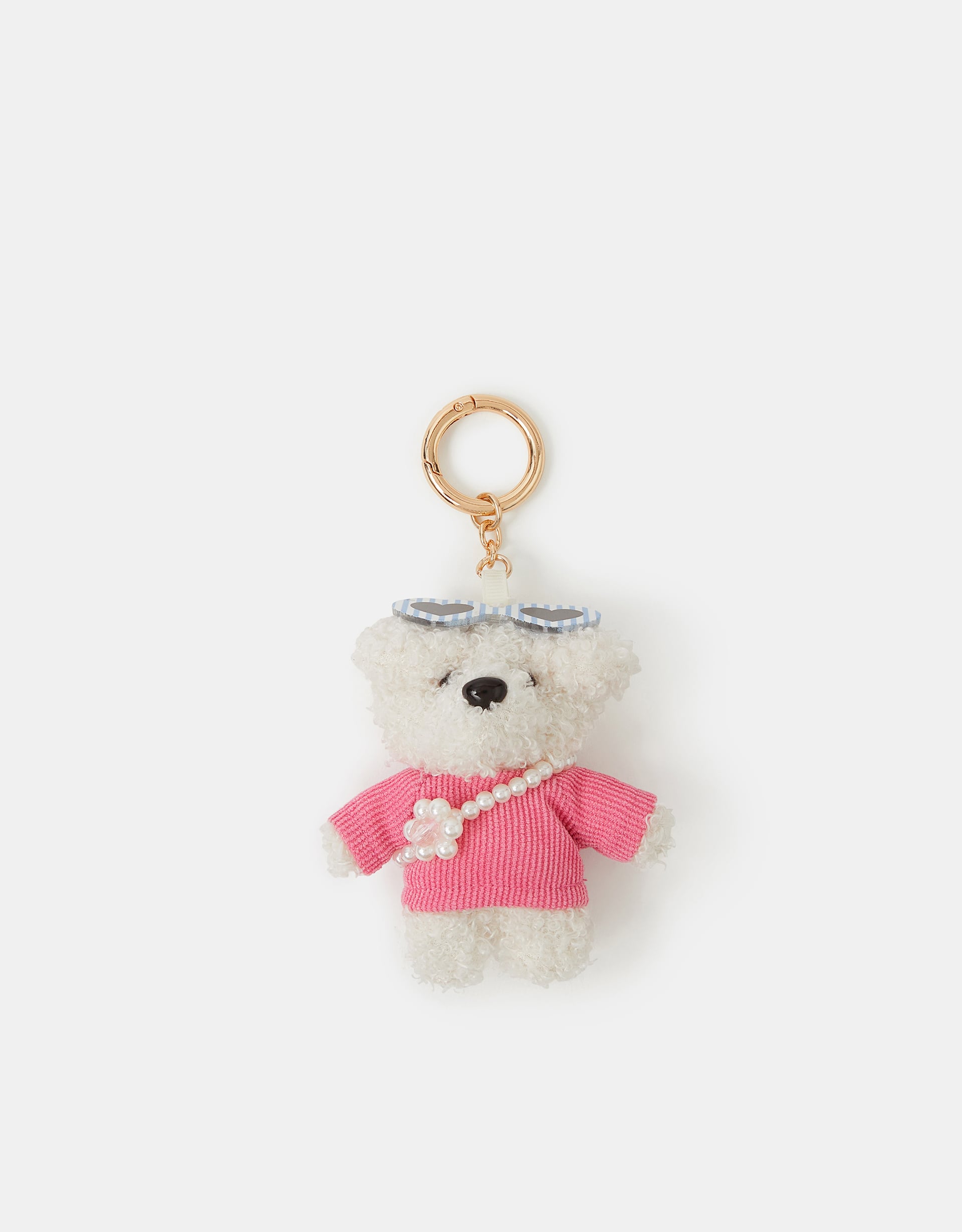 Accessorize Striped Cool Dog Bag Charm, White