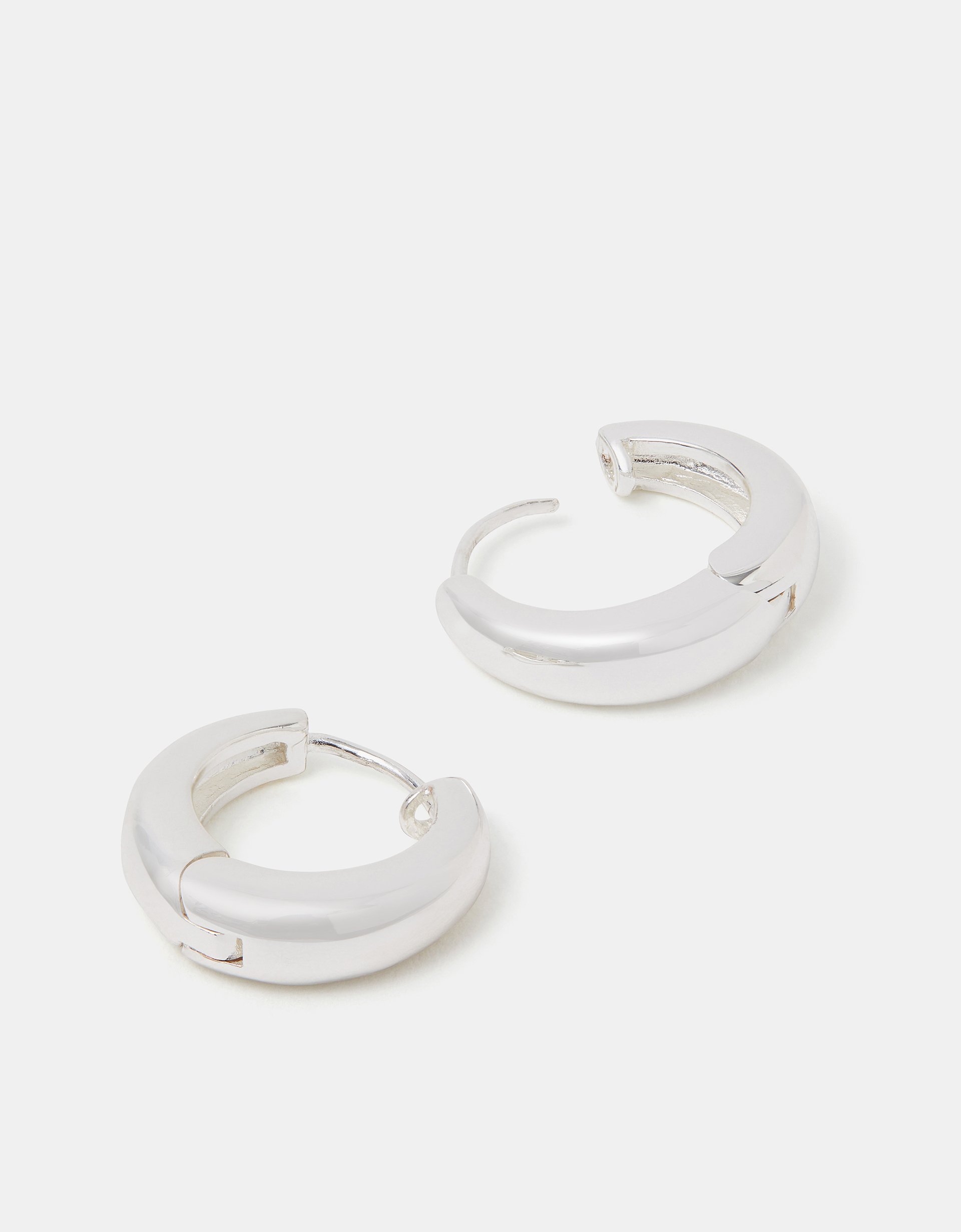 Sterling Silver-plated Chunky Huggie Hoop Earrings, Women's - Accessorize