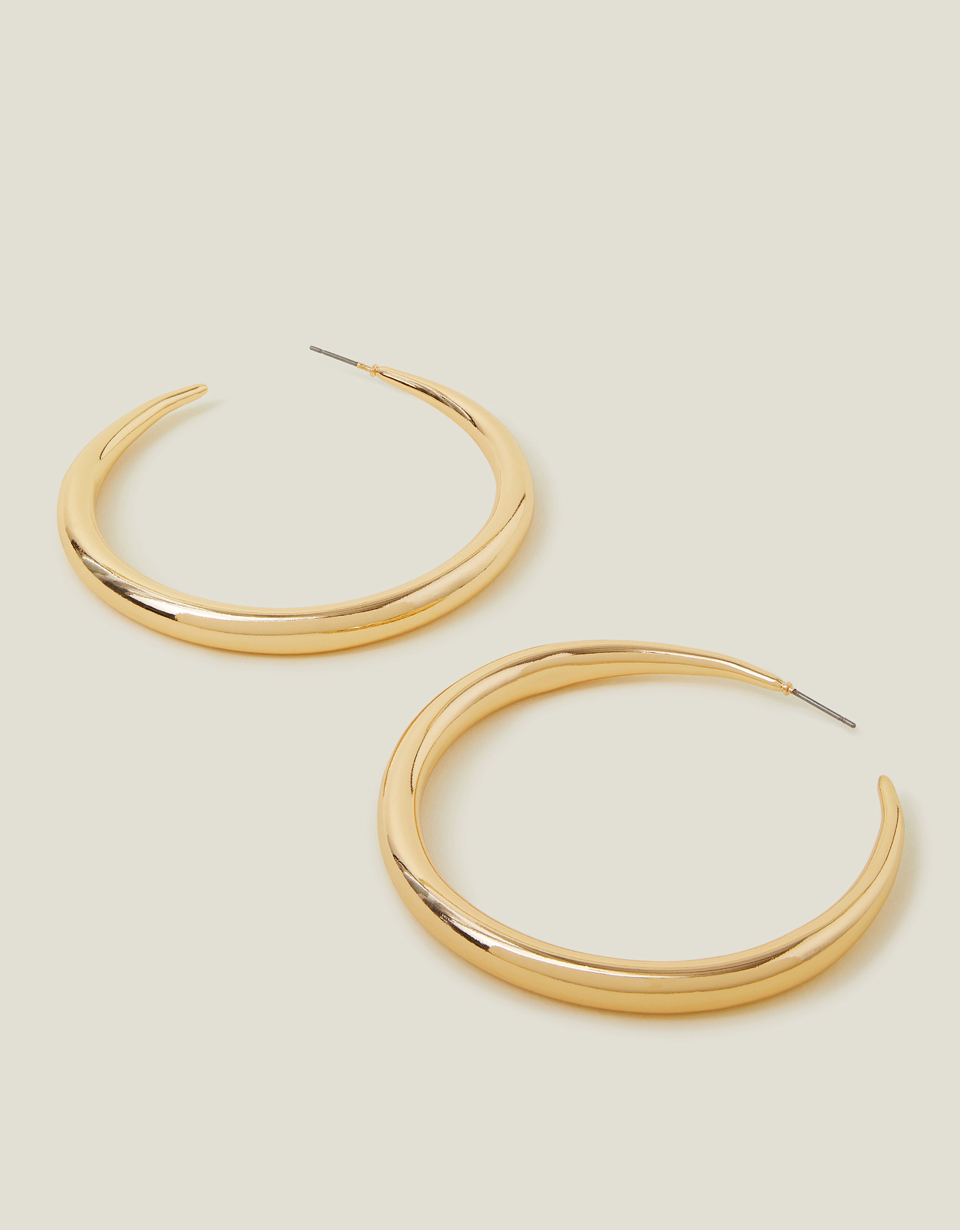 Gold Large Hoop Earrings, Size: 5cm, Women's - Accessorize
