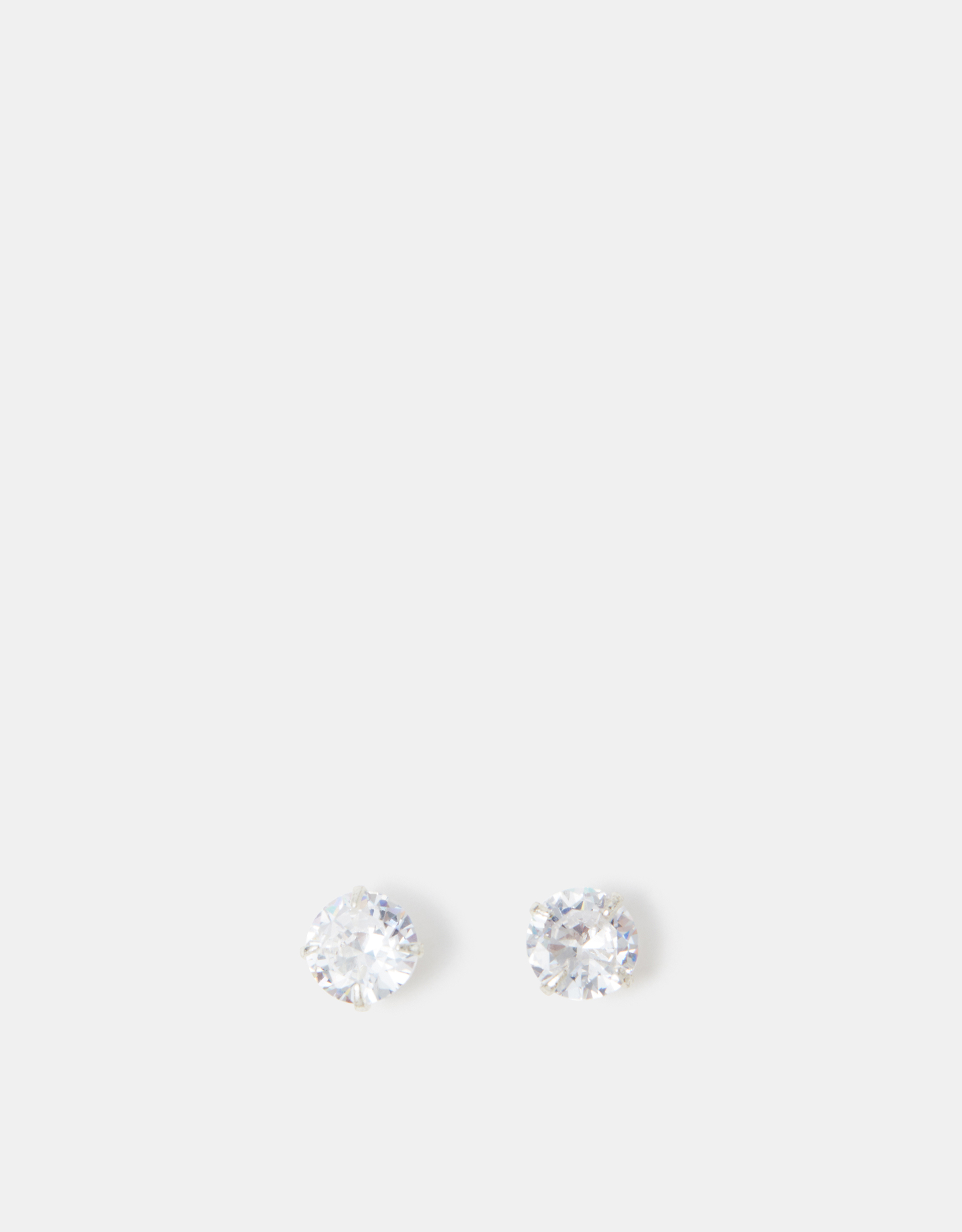 Accessorize Sterling Silver Bling Stud Earrings, Size: 1cm