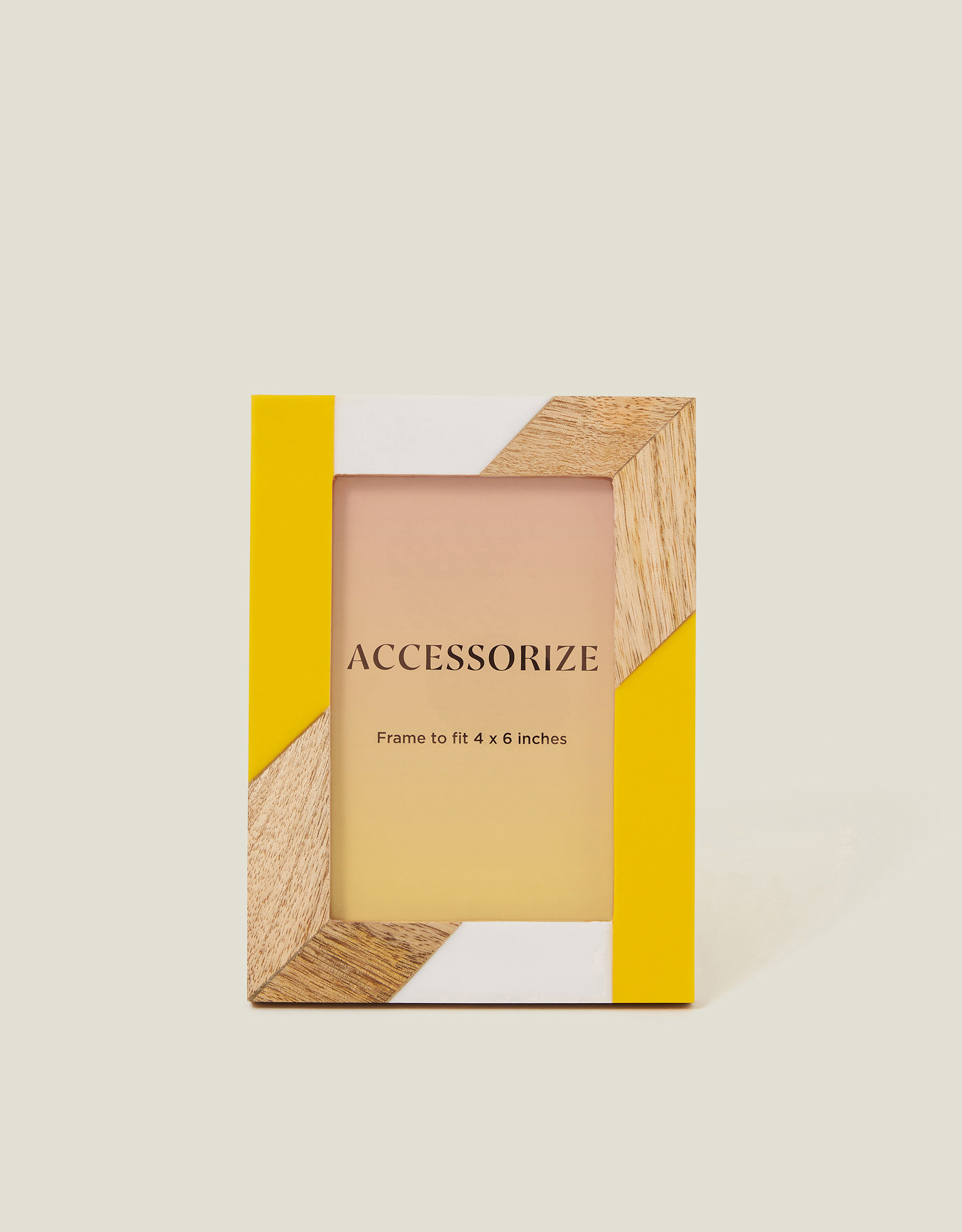 Yellow Colourblock Photo Frame 4 x 6, Size: 4x6inch - Accessorize