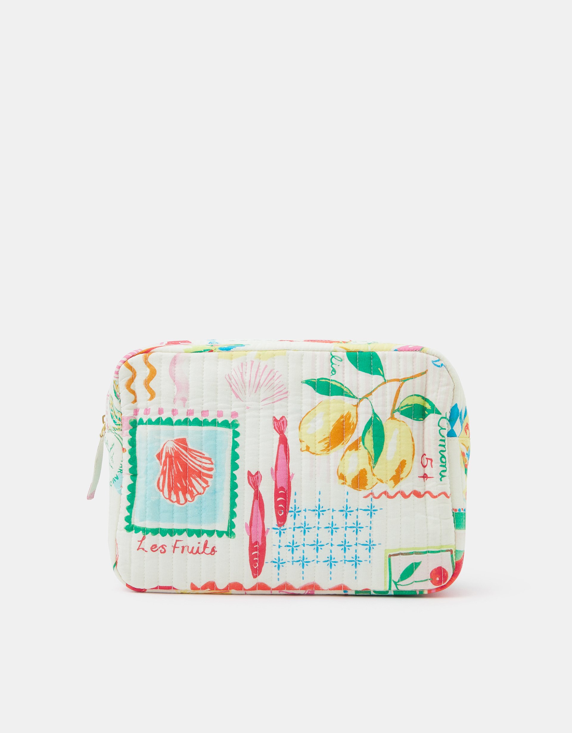 Summer Print Quilted Makeup Bag - Accessorize