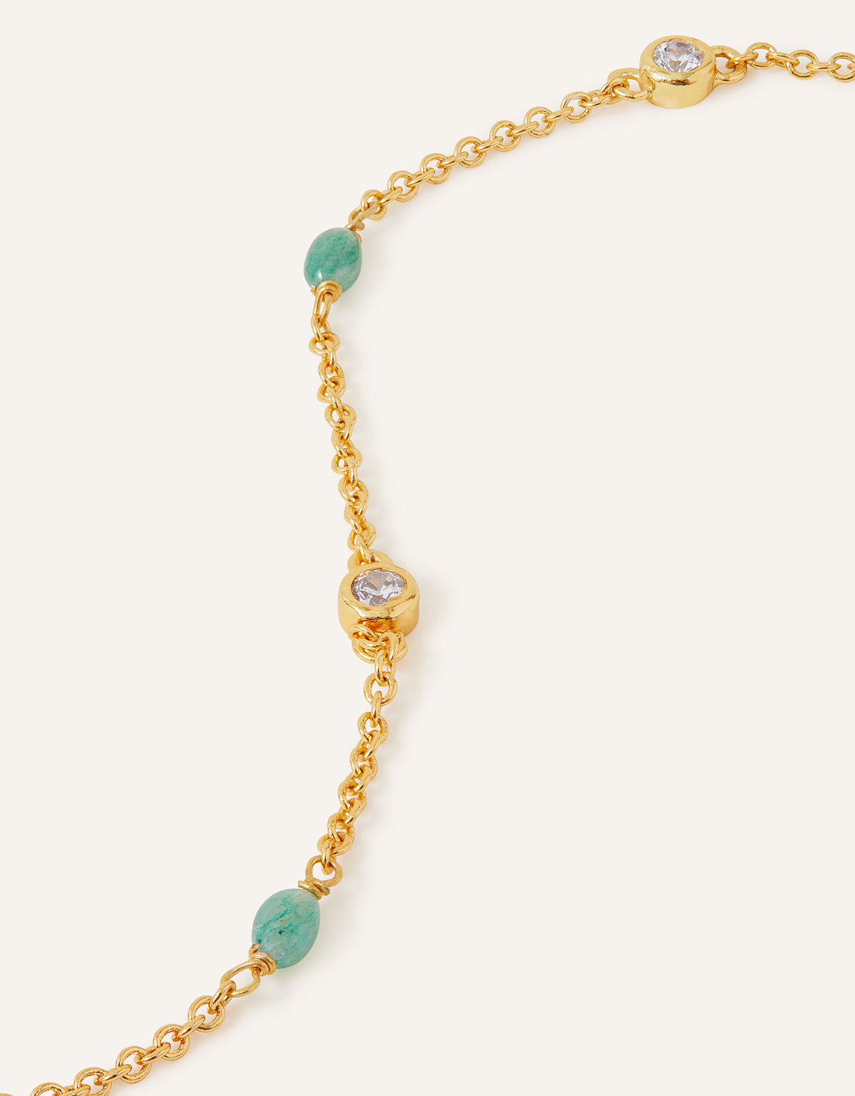 Accessorize Women's 14ct Gold-Plated Aventurine Bracelet