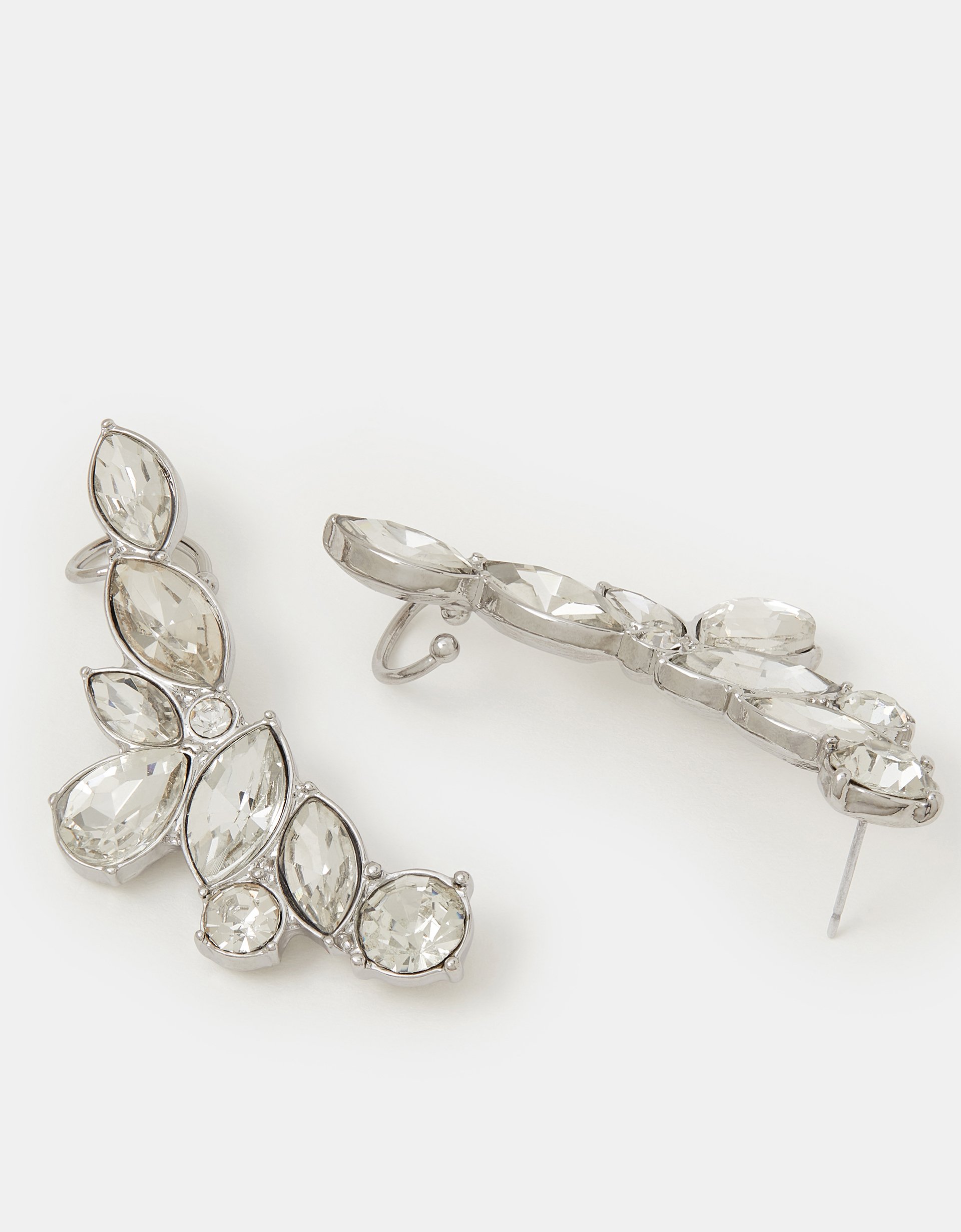 Tan Diamanté Climber Stud Earrings - Accessorize