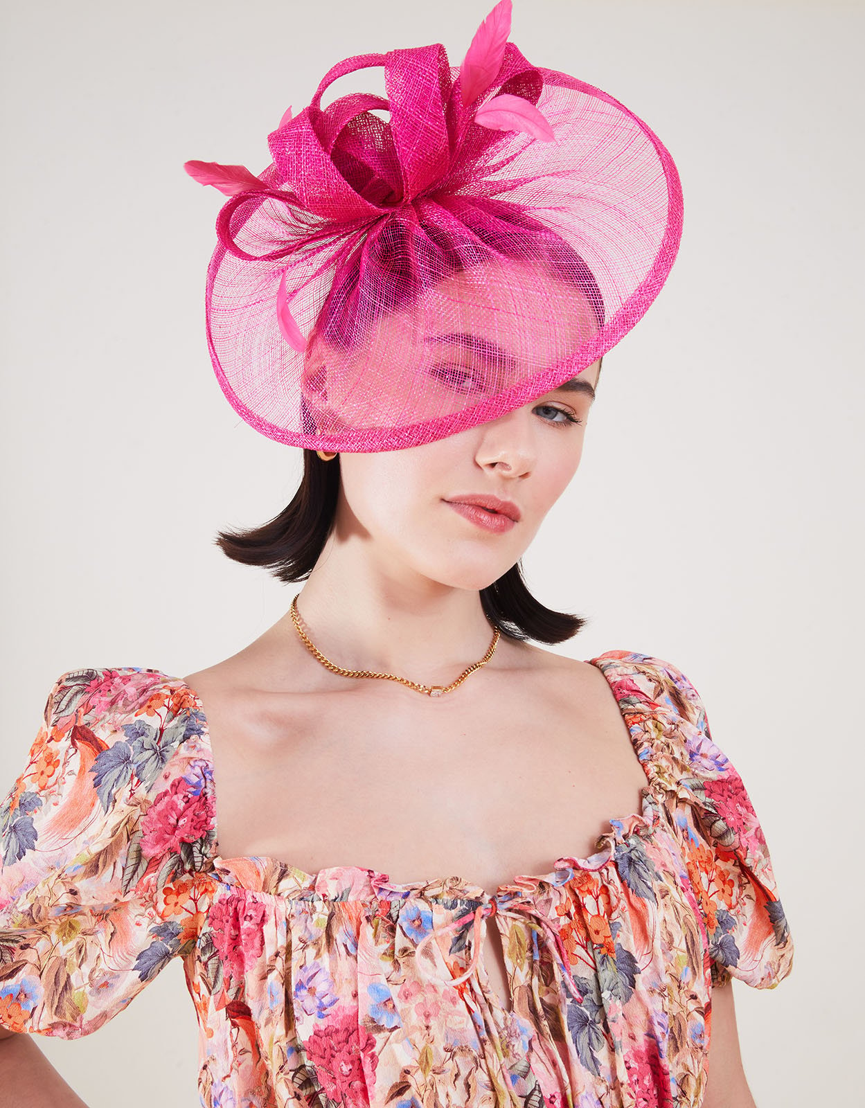 Accessorize Women's Pink Penelope Sinamay Bow Band Fascinator, Size: L 22 cm x W 22 cm