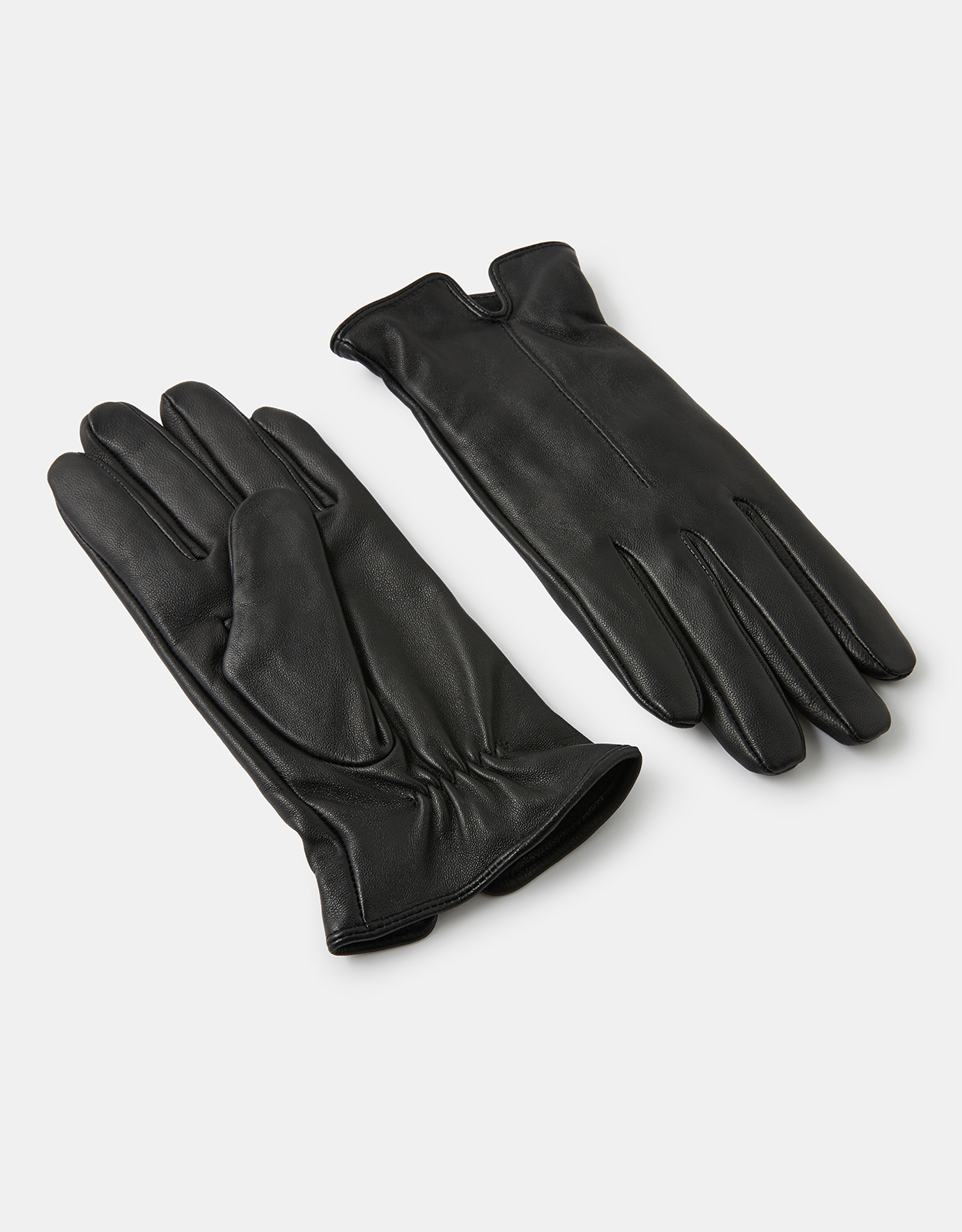 Accessorize Women's Luxe Leather Gloves Black, Size: S / M