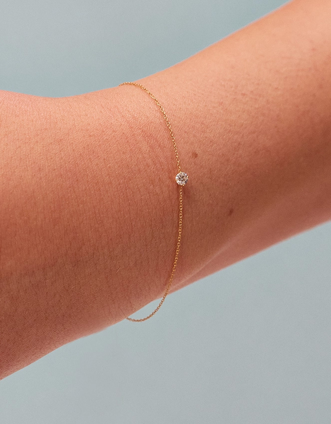 Accessorize Velvet Lab Grown Diamond 0.1ct Chain Bracelet 9ct, Gold