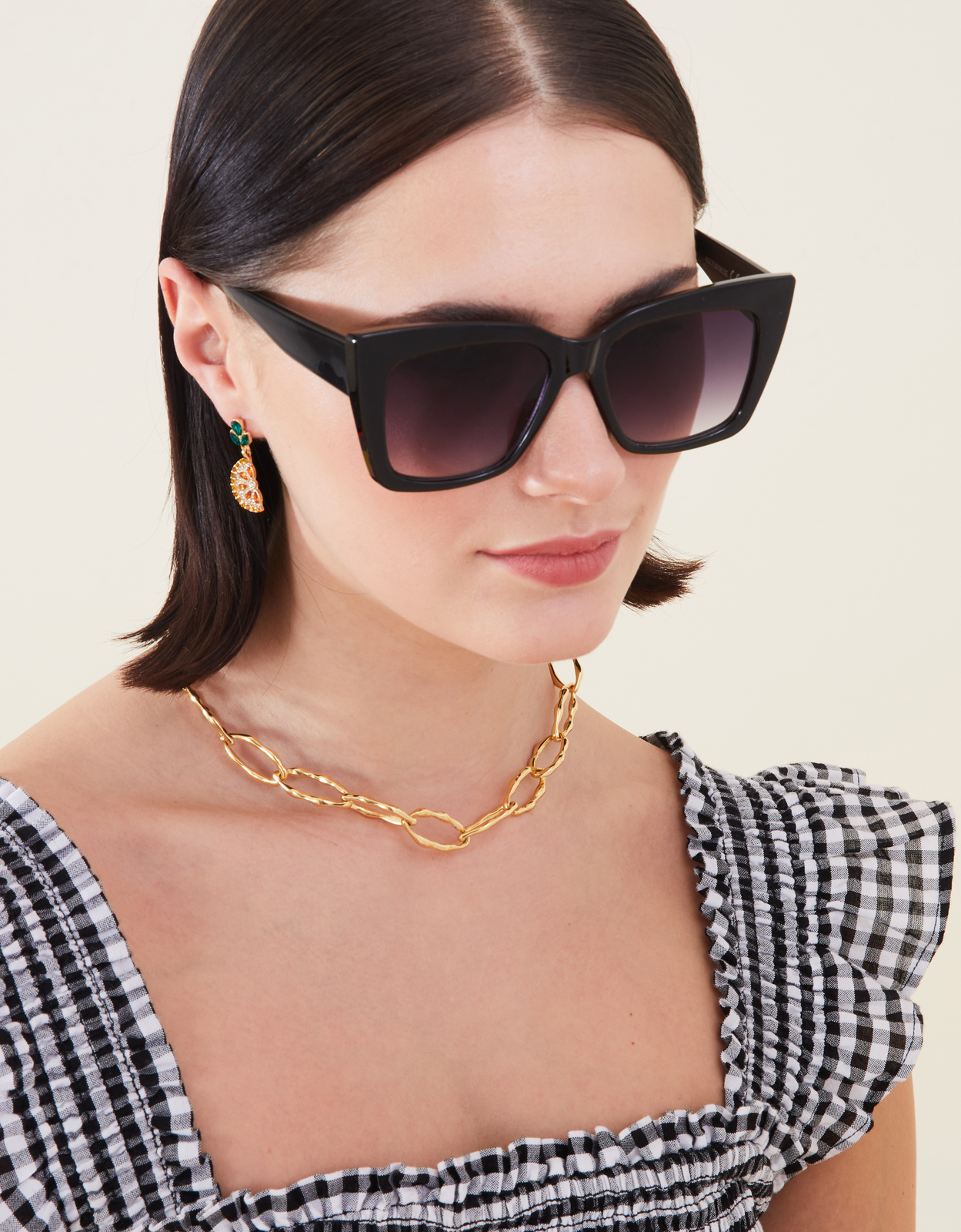Accessorize Women's Black Statement Cateye Sunglasses, Size: One Size