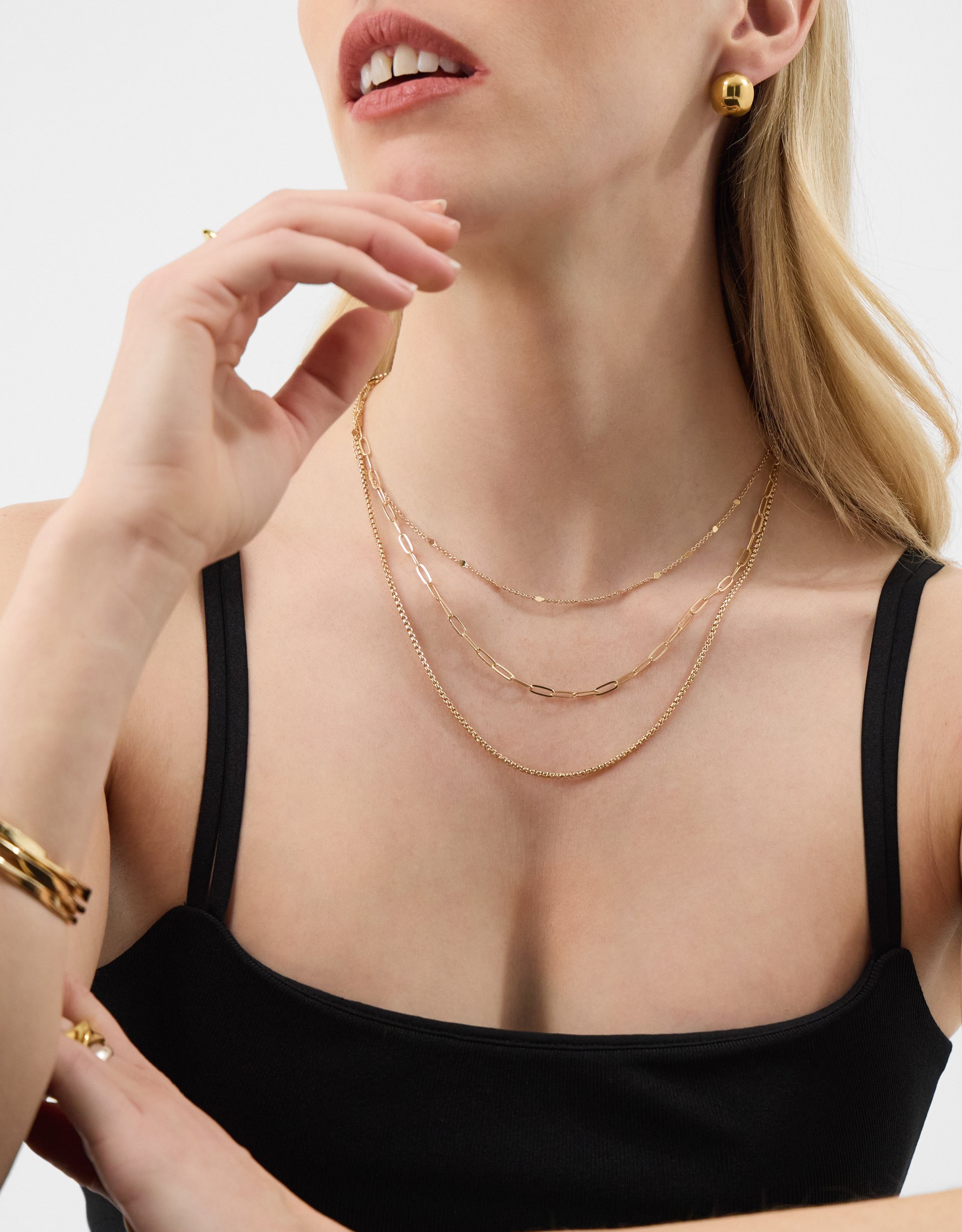 Red 3-Pack Textured Chain Necklaces - Accessorize