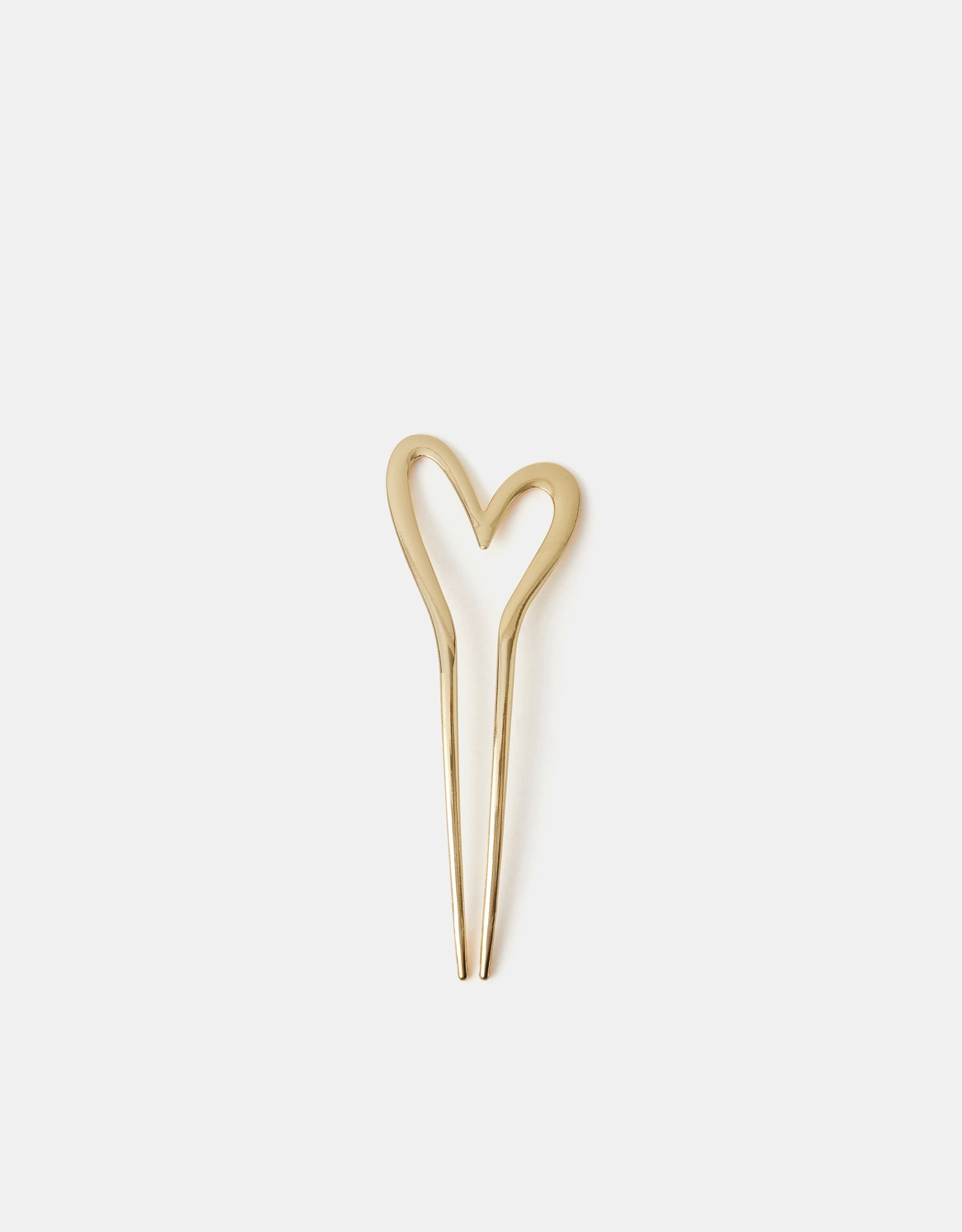 Gold Heart French Hair Pin - Accessorize