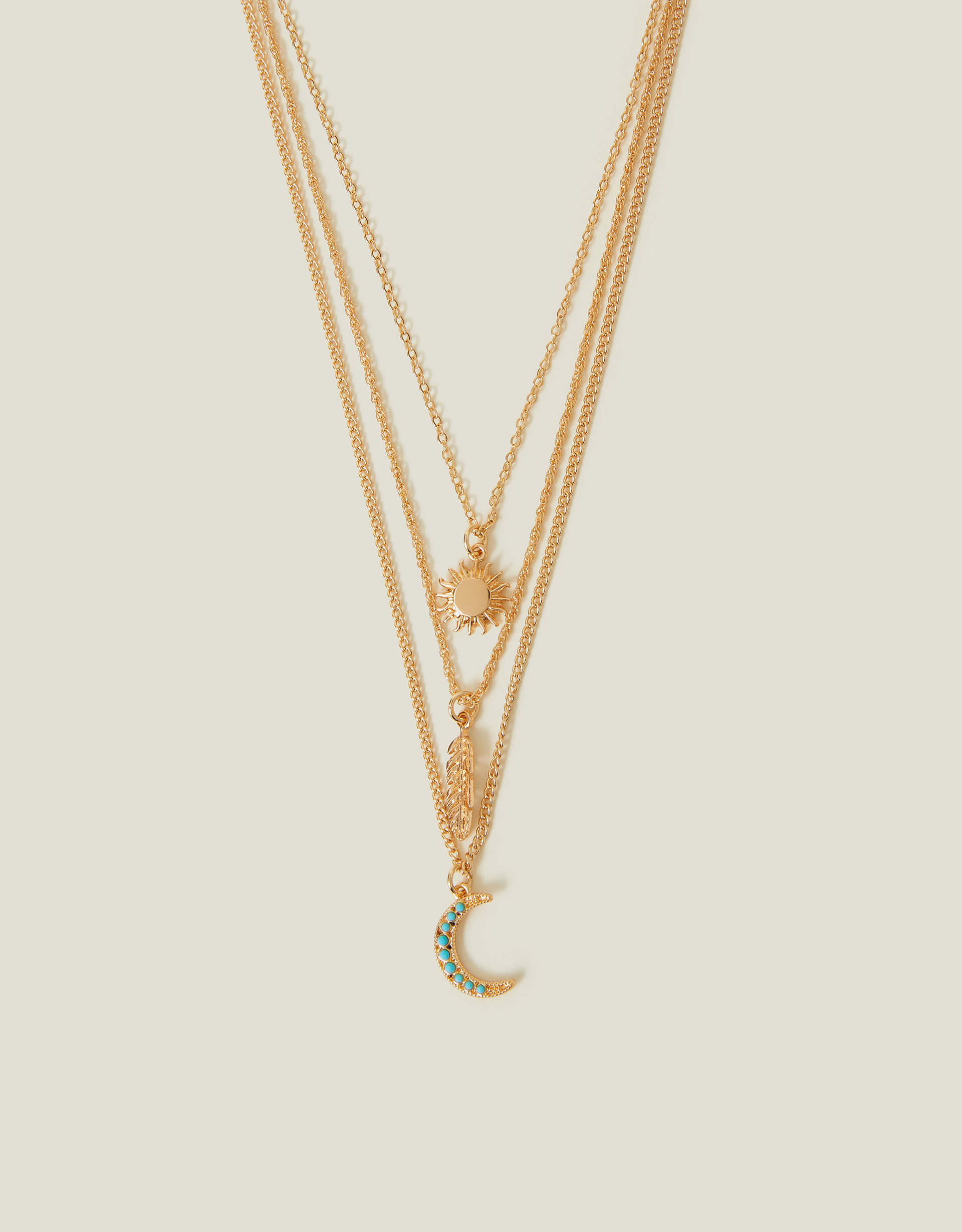 Celestial Pendant Layered Necklace Gold - Accessorize