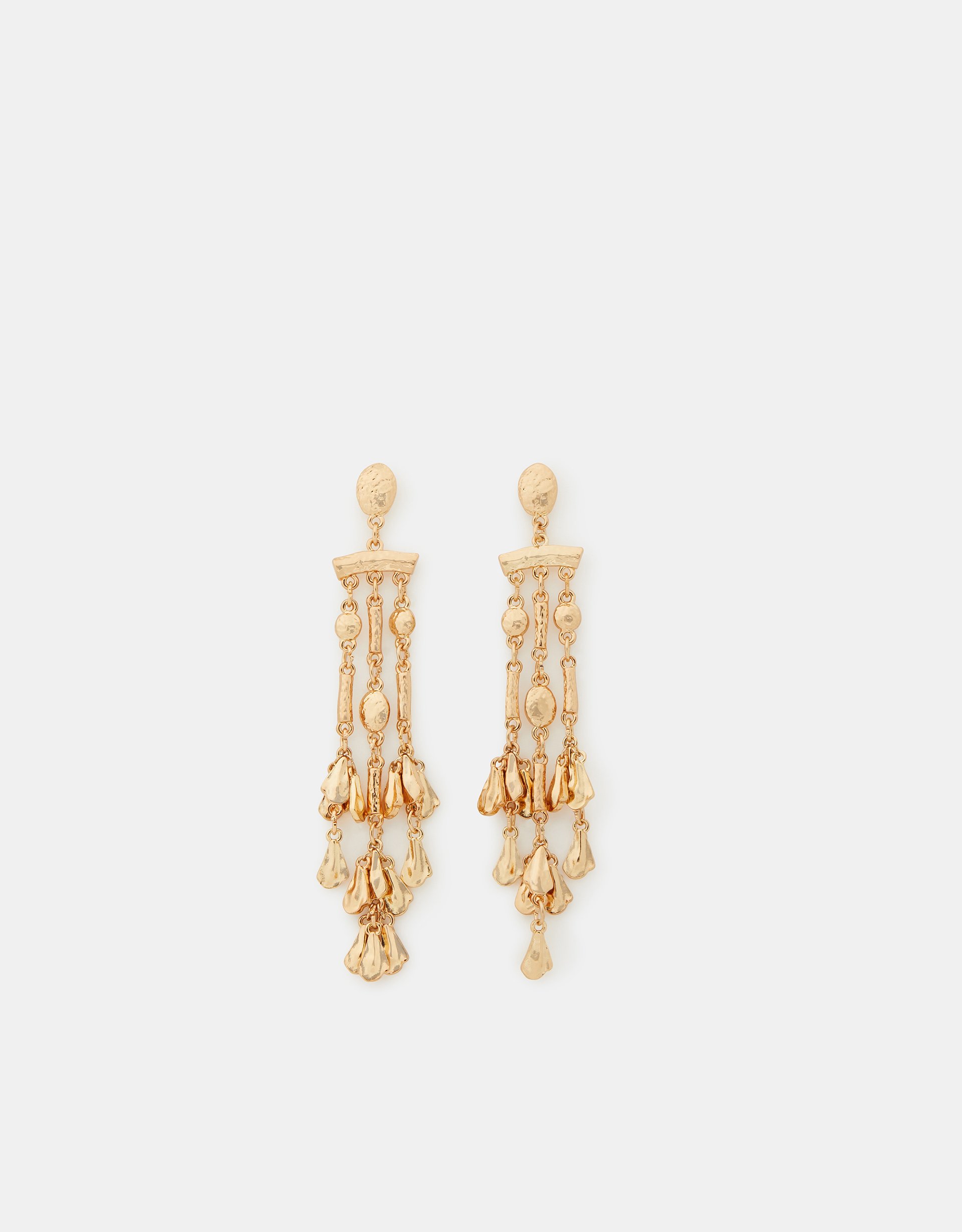 Gold Molten Chandelier Drop Earrings - Accessorize