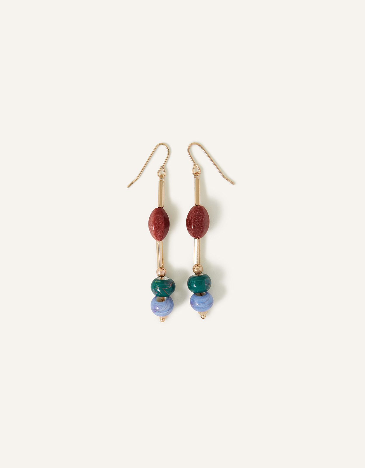 Accessorize Women's Bar and Bead Long Drop Earrings