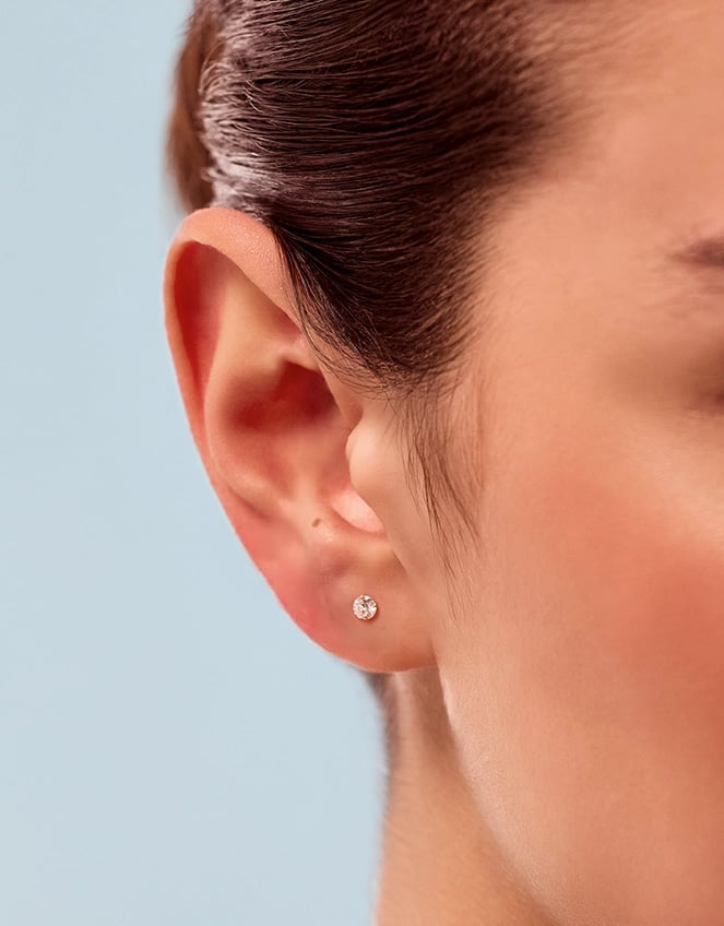 Accessorize Velvet Lab Grown Diamond 0.1ct Single Stud Earring 9ct, Gold