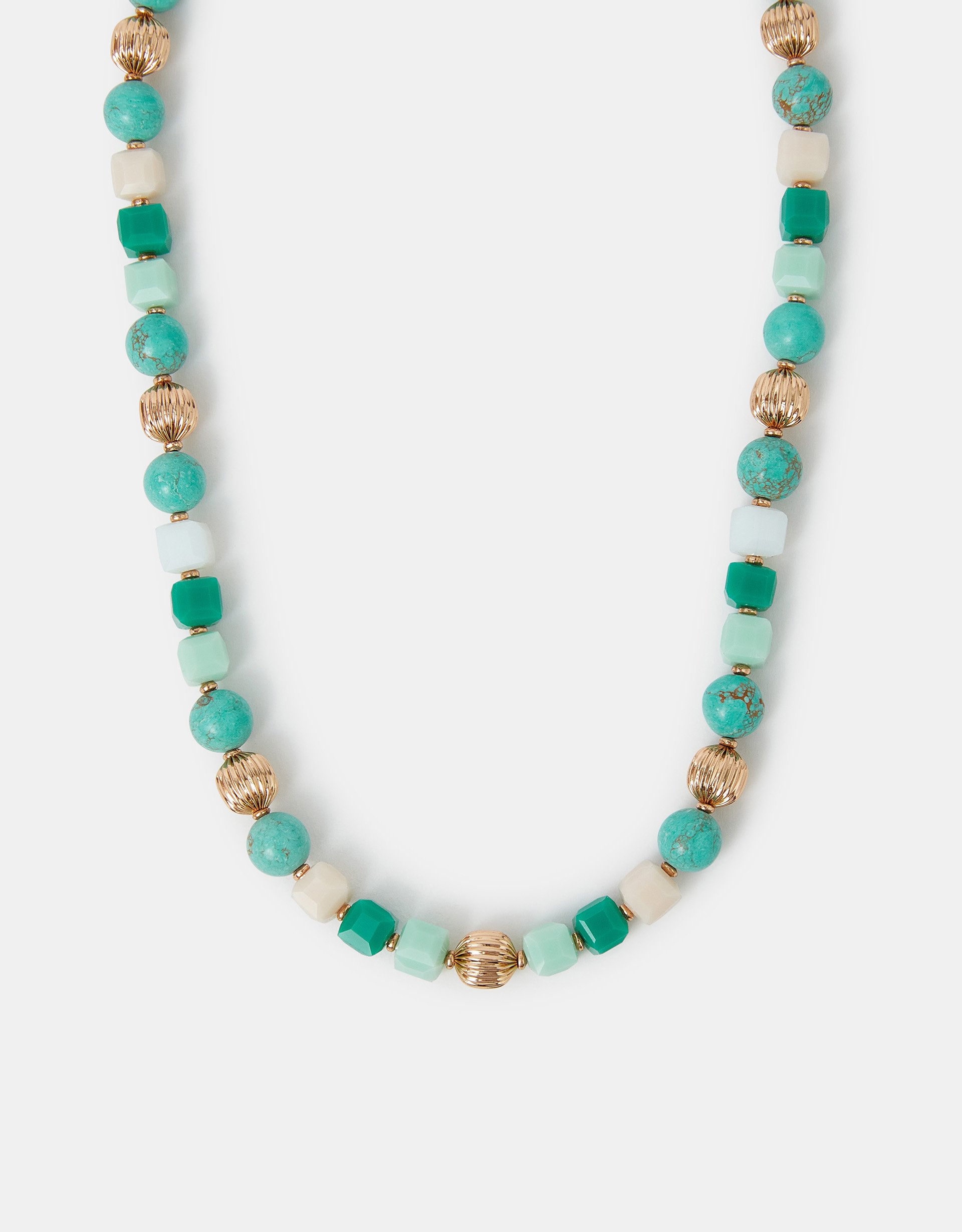 Gold Mixed Stone Beaded Necklace - Accessorize