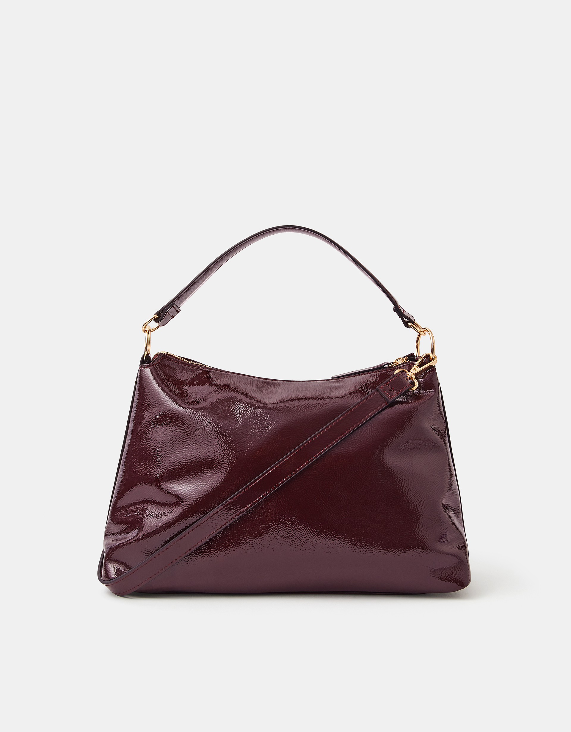 Red Slouchy Patent Handbag - Accessorize