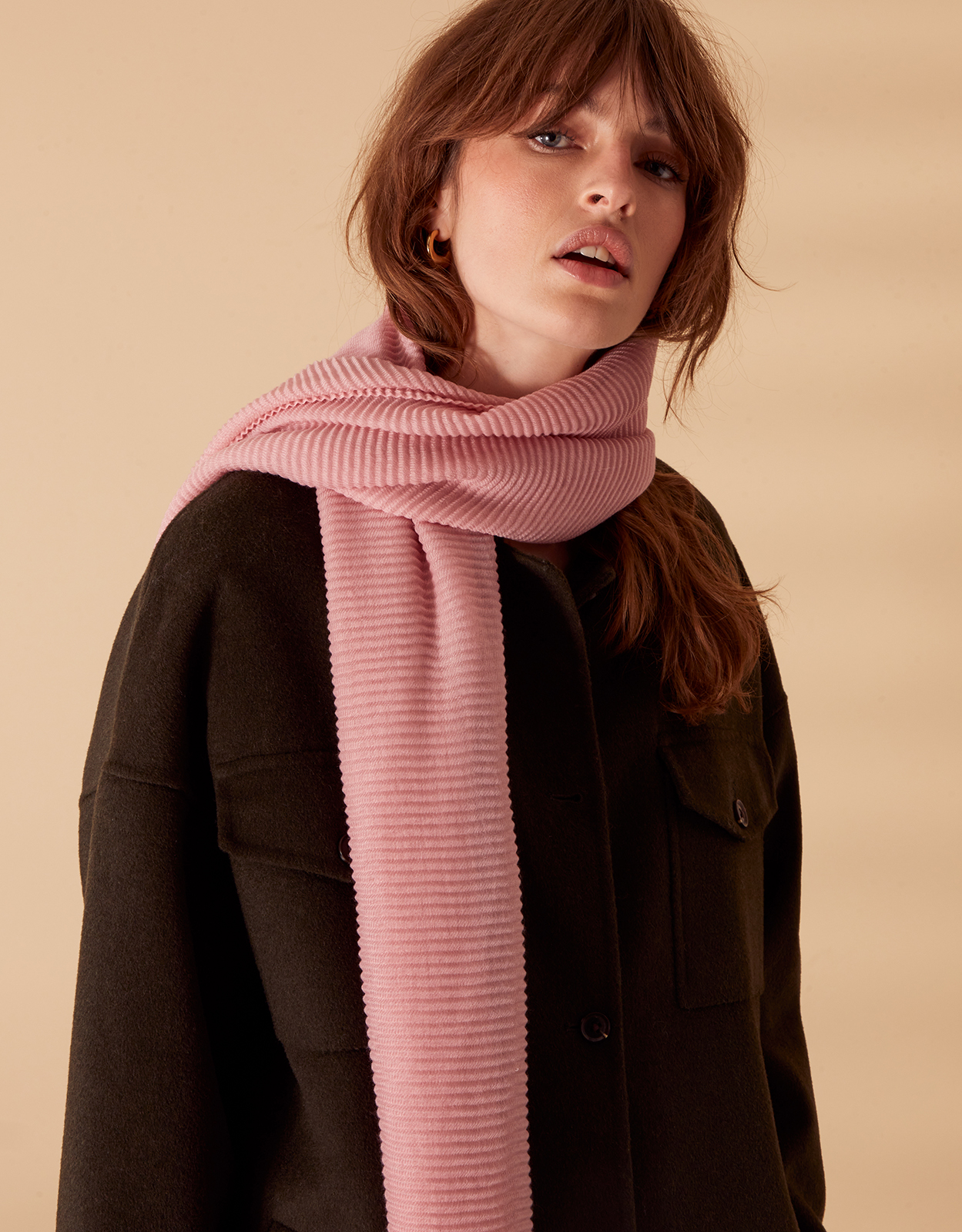 Accessorize Women's Pink Lightweight Pleat Scarf, Size: 180x70cm