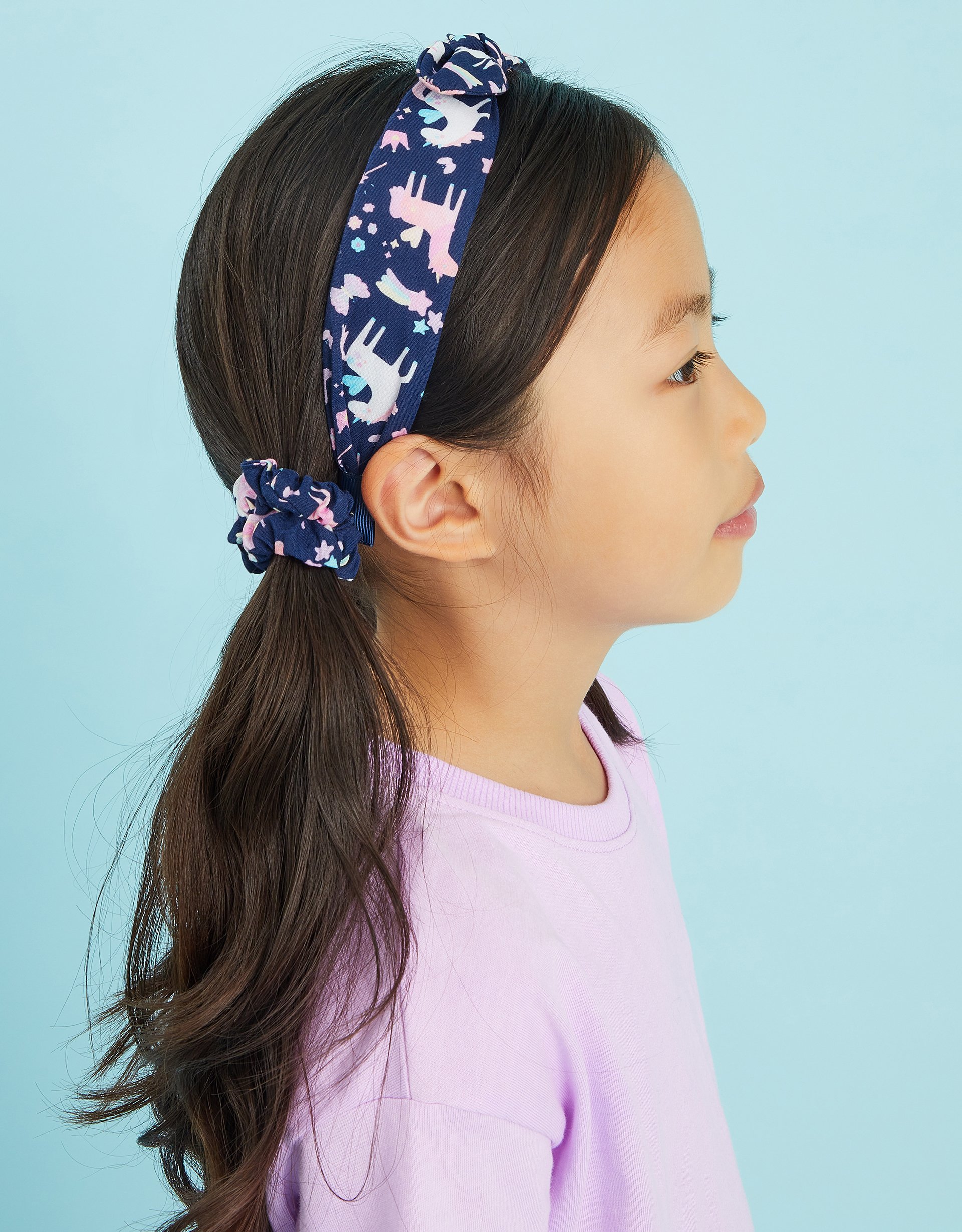 2-Pack Girls Unicorn Print Hair Scrunchies - Accessorize