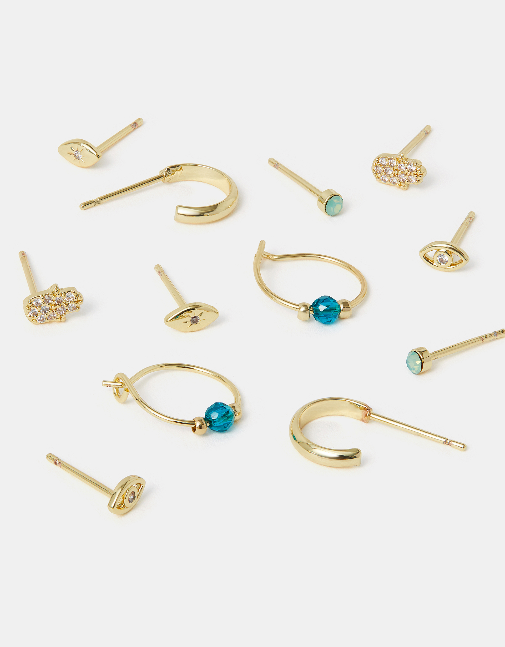 6-Pack 14ct Gold-plated Stud & Hoop Earrings - Accessorize