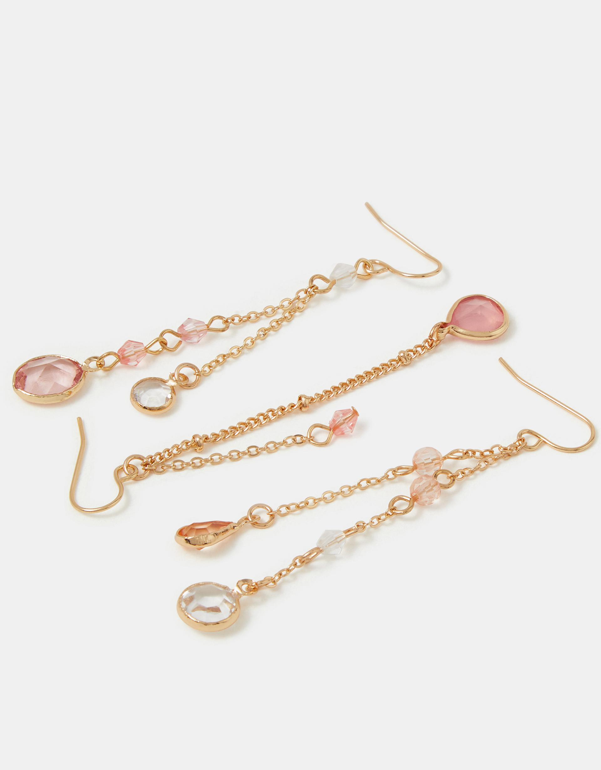 Accessorize 3-Pack Gem Chain Drop Earrings