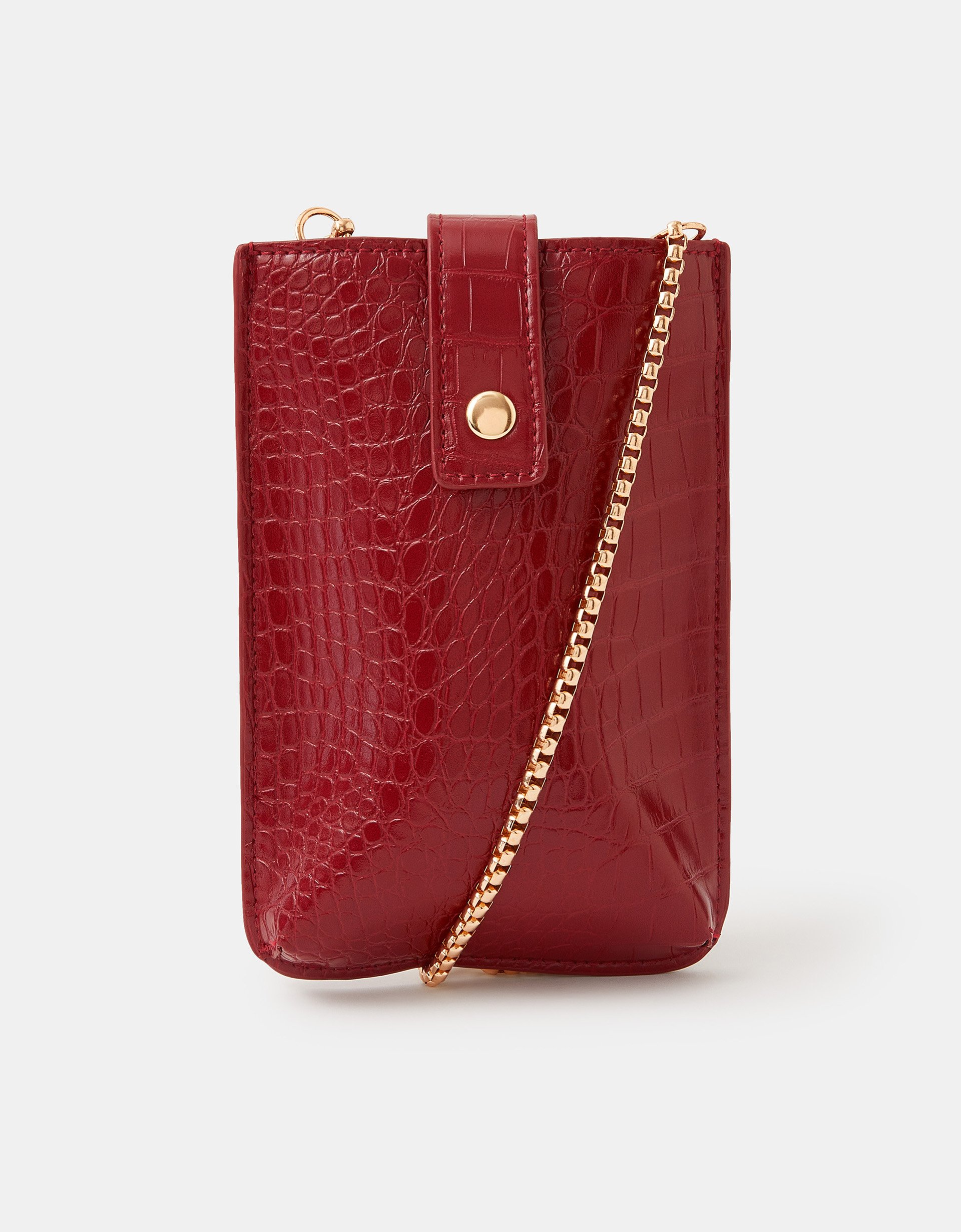 Gold Croc Tab Phone Bag - Accessorize