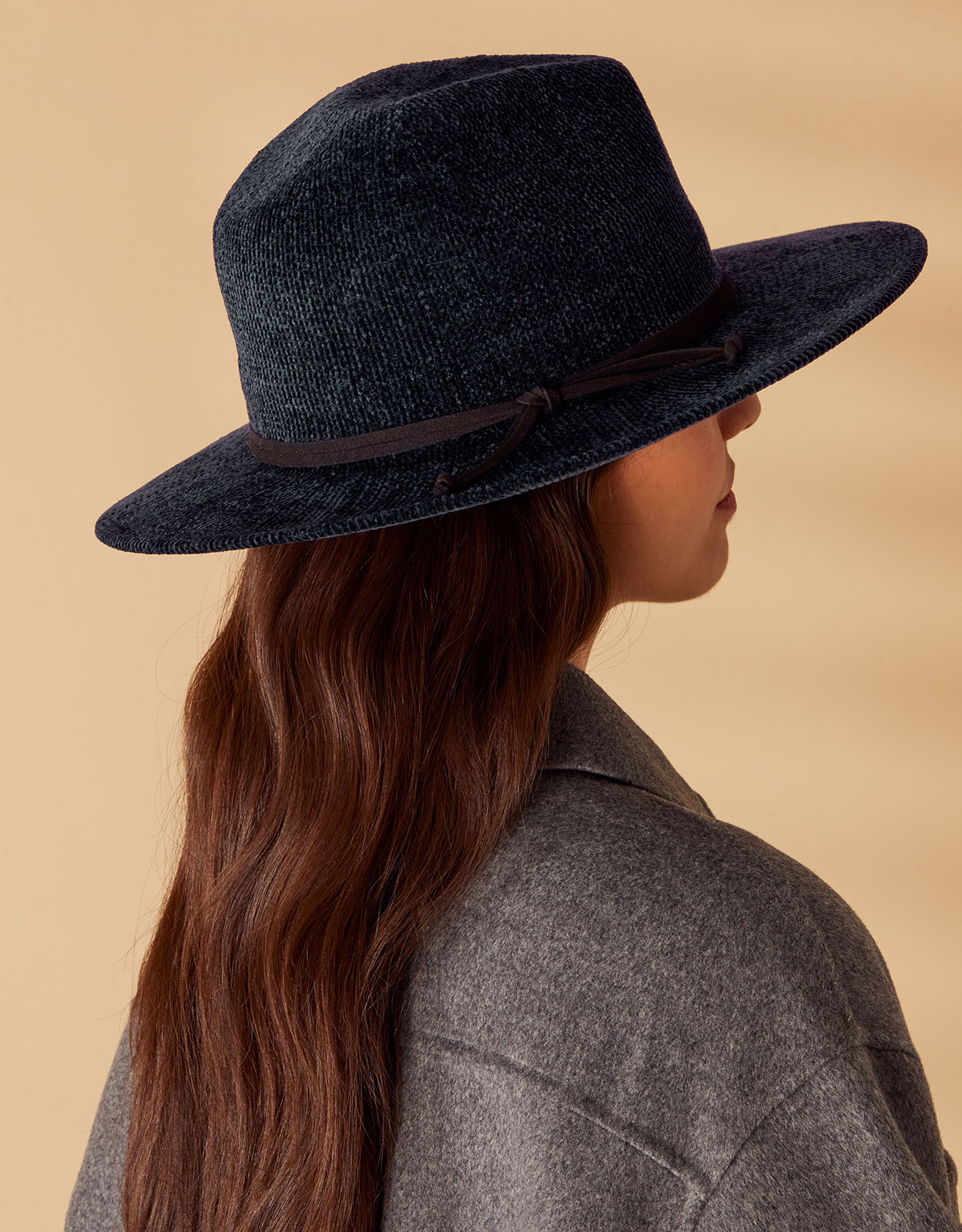 Accessorize Women's Chenille Packable Fedora Hat Blue, Size: L / XL