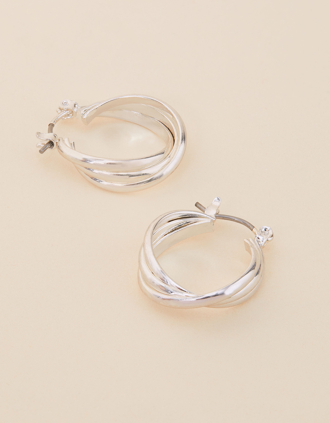 Red Twisted Hoop Earrings, Size: One Size, Women's - Accessorize
